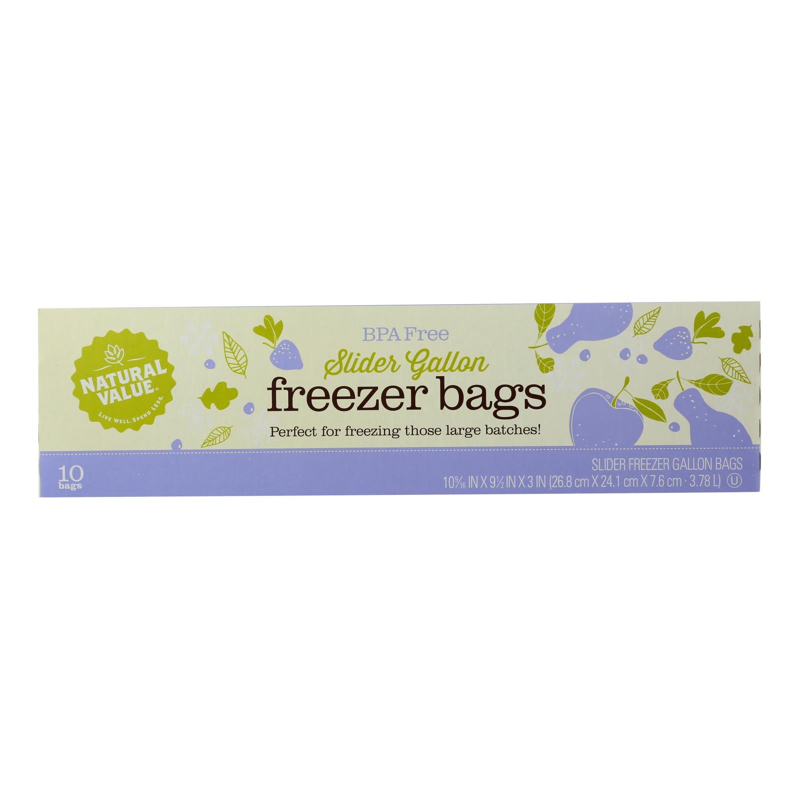 Natural Value - Storage Bags Gallon Frzr - Case Of 12 - 10 Ct