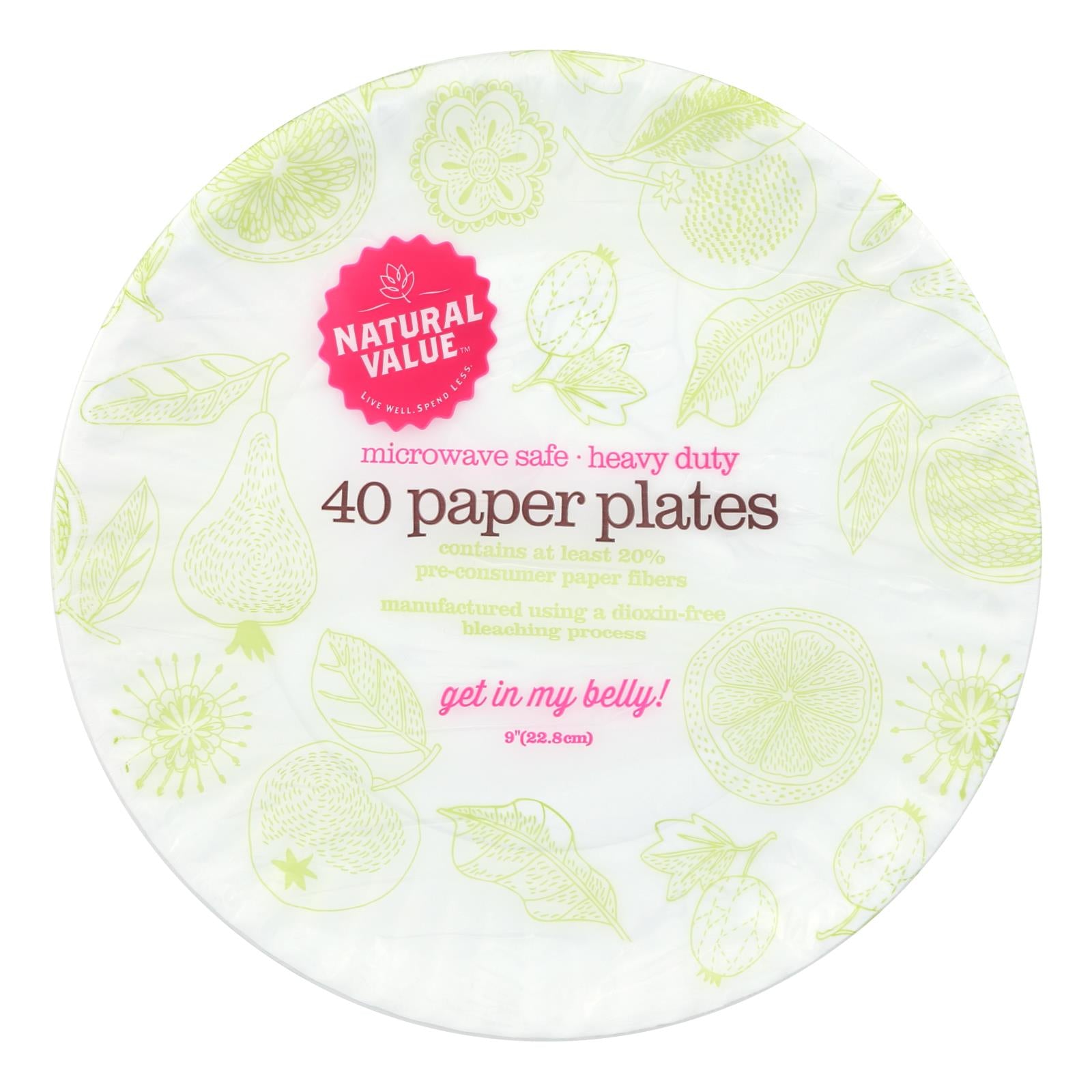 Natural Value - Paper Plates Recyc - Case of 24 - 40 CT