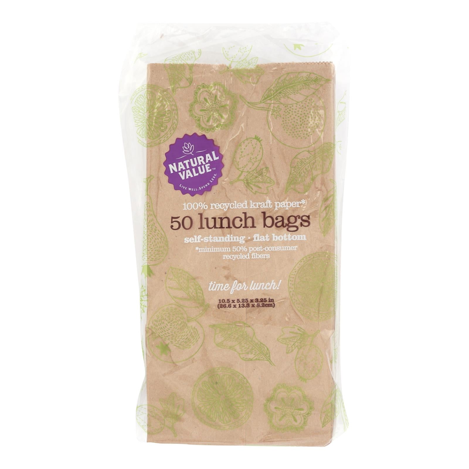 Natural Value - Lunch Bags Recyc - Case of 24 - 50 CT