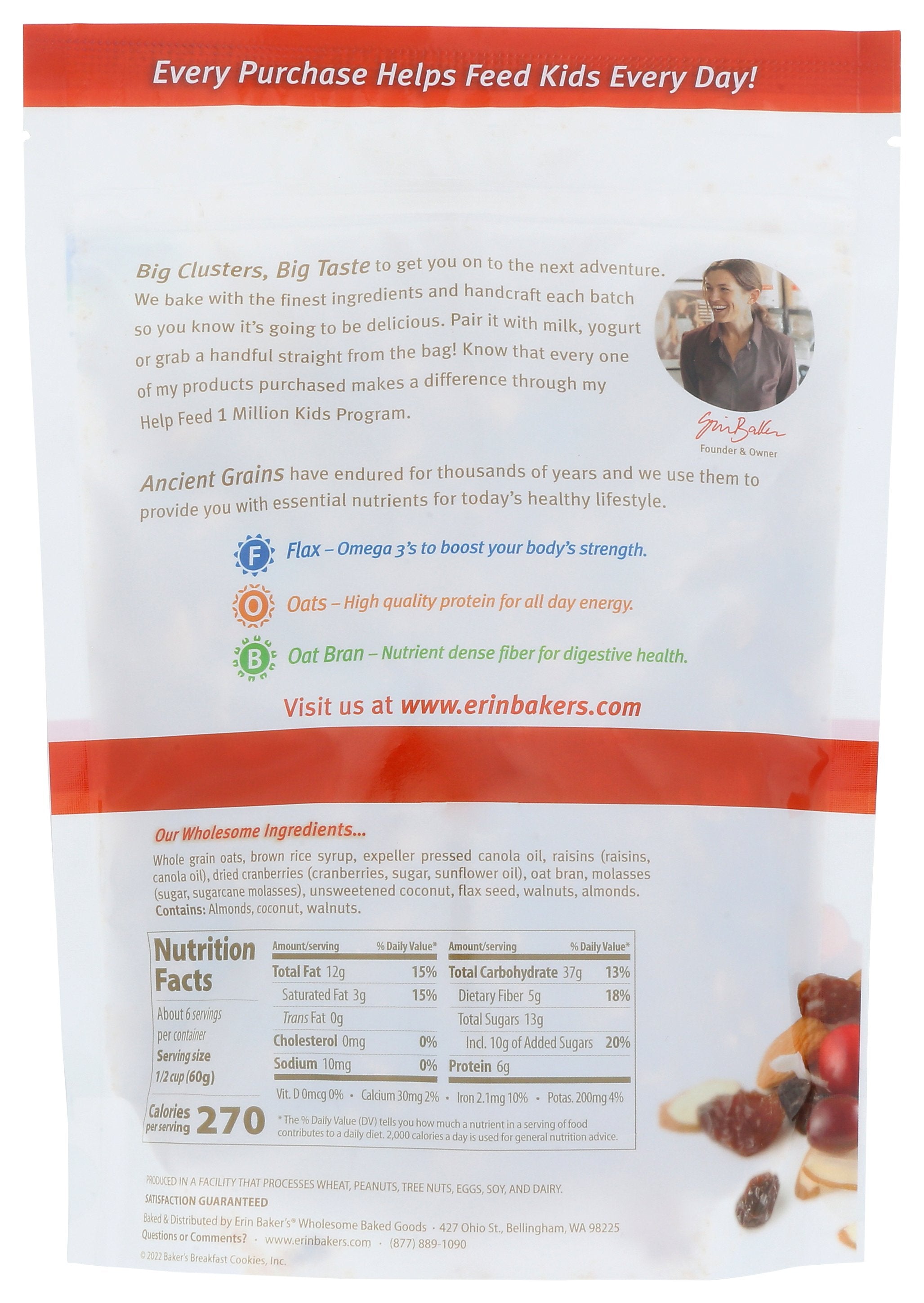 ERIN BAKERS GRANOLA HMSTYL FRT & NUT - Case of 6