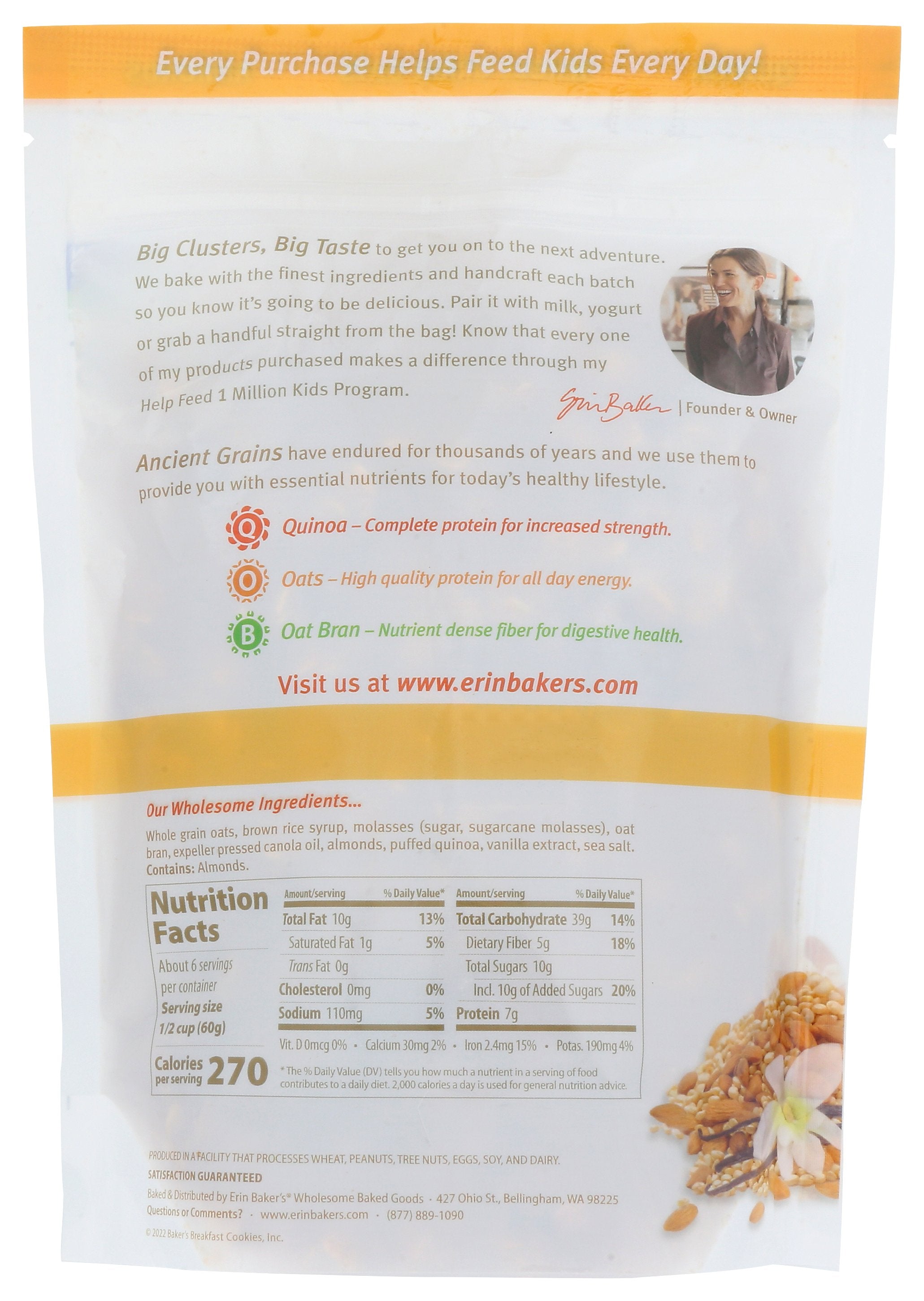 ERIN BAKERS QUINOA VANILLA ALMOND - Case of 6