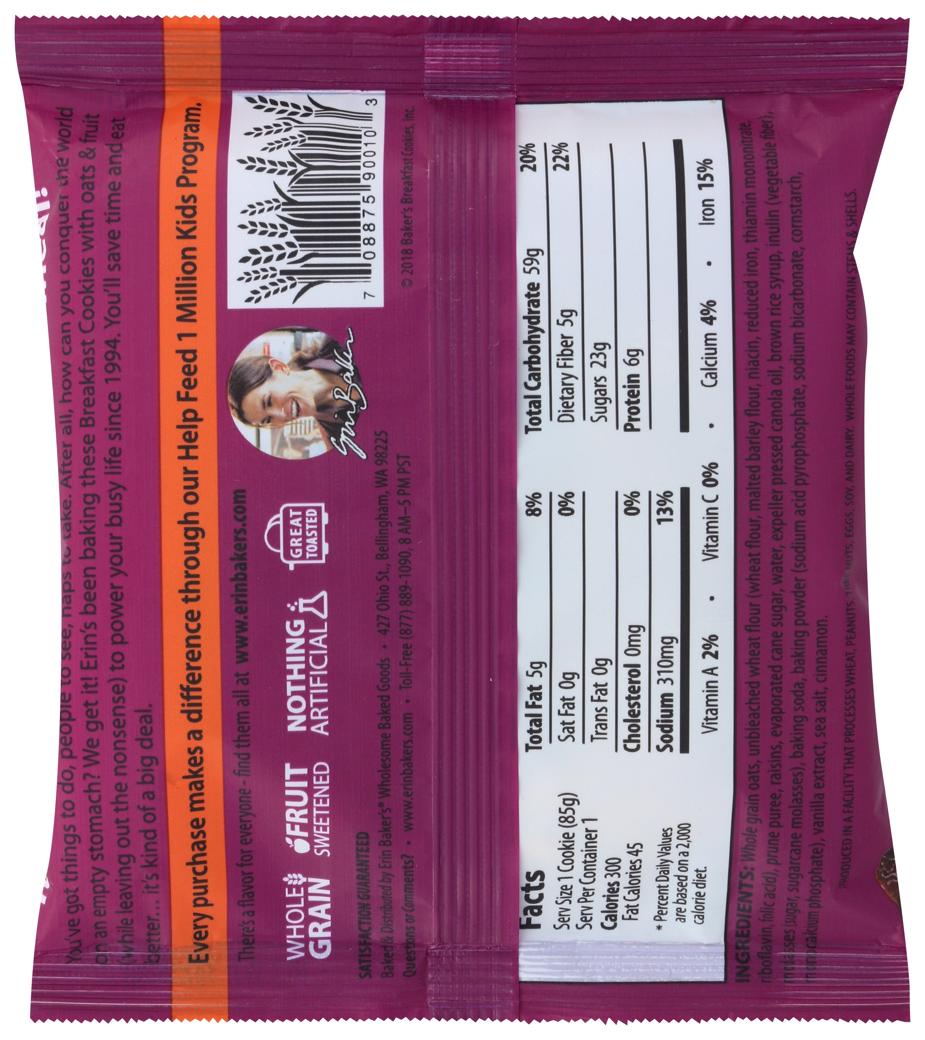 ERIN BAKERS COOKIE OATML RAISIN - Case of 12