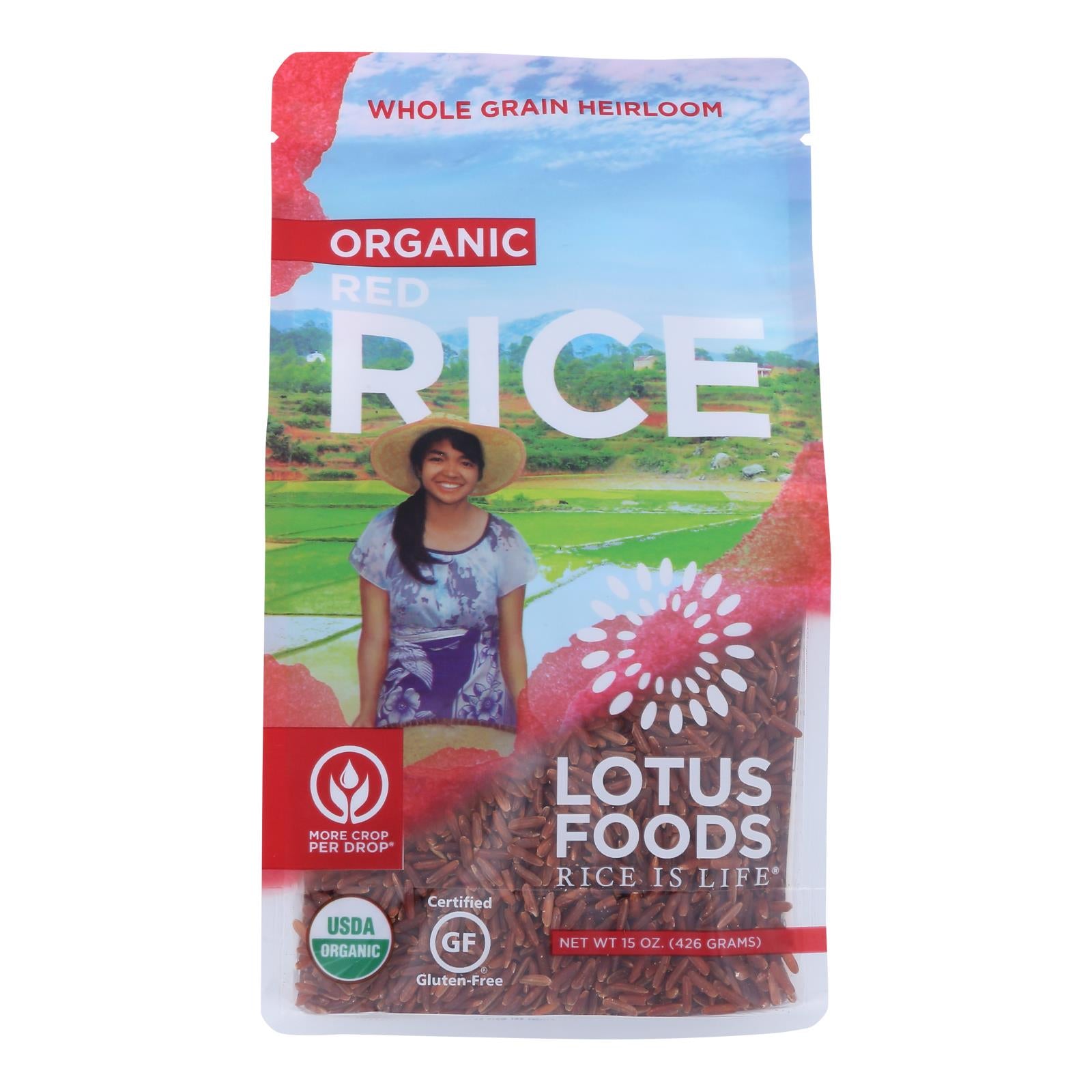 Lotus Foods Heriloom Bhutan Red Rice - Case Of 6 - 15 Oz.