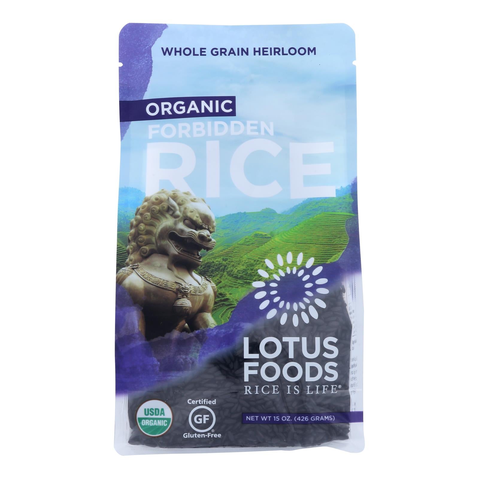 Lotus Foods Heirloom Forbidden Rice - Case Of 6 - 15 Oz.