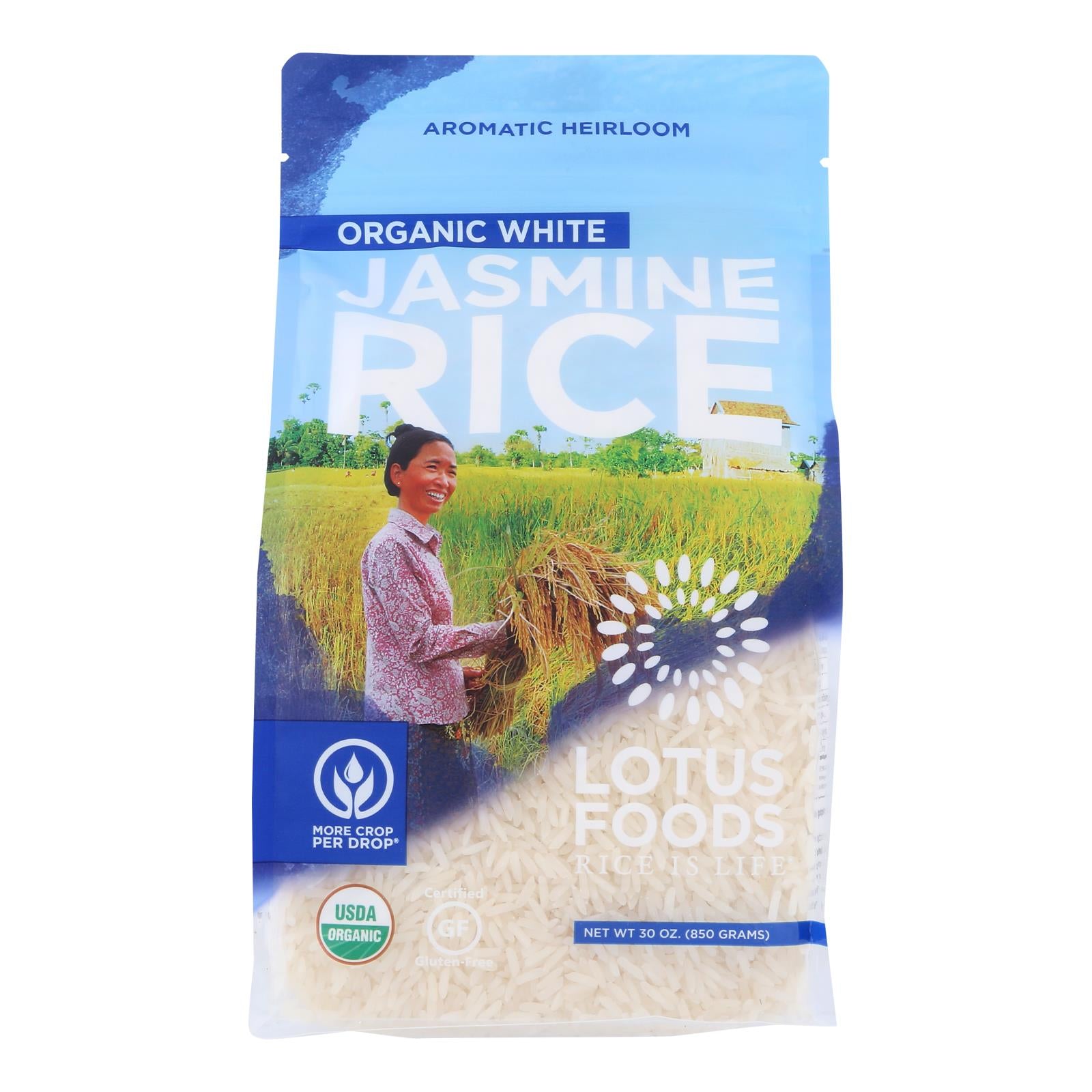 Lotus Foods Organic - Rice - White - Jasmine - Case Of 6 - 30 Oz