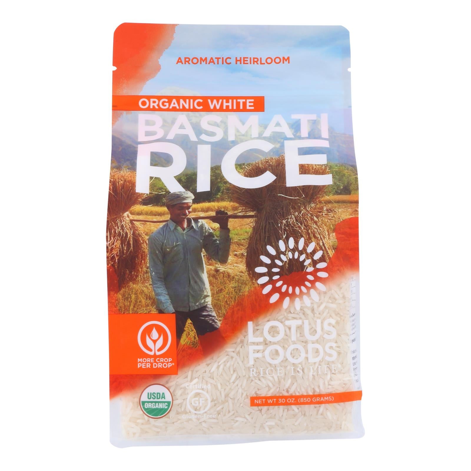 Lotus Foods Organic Rice - Basmati - Case Of 6 - 30 Oz