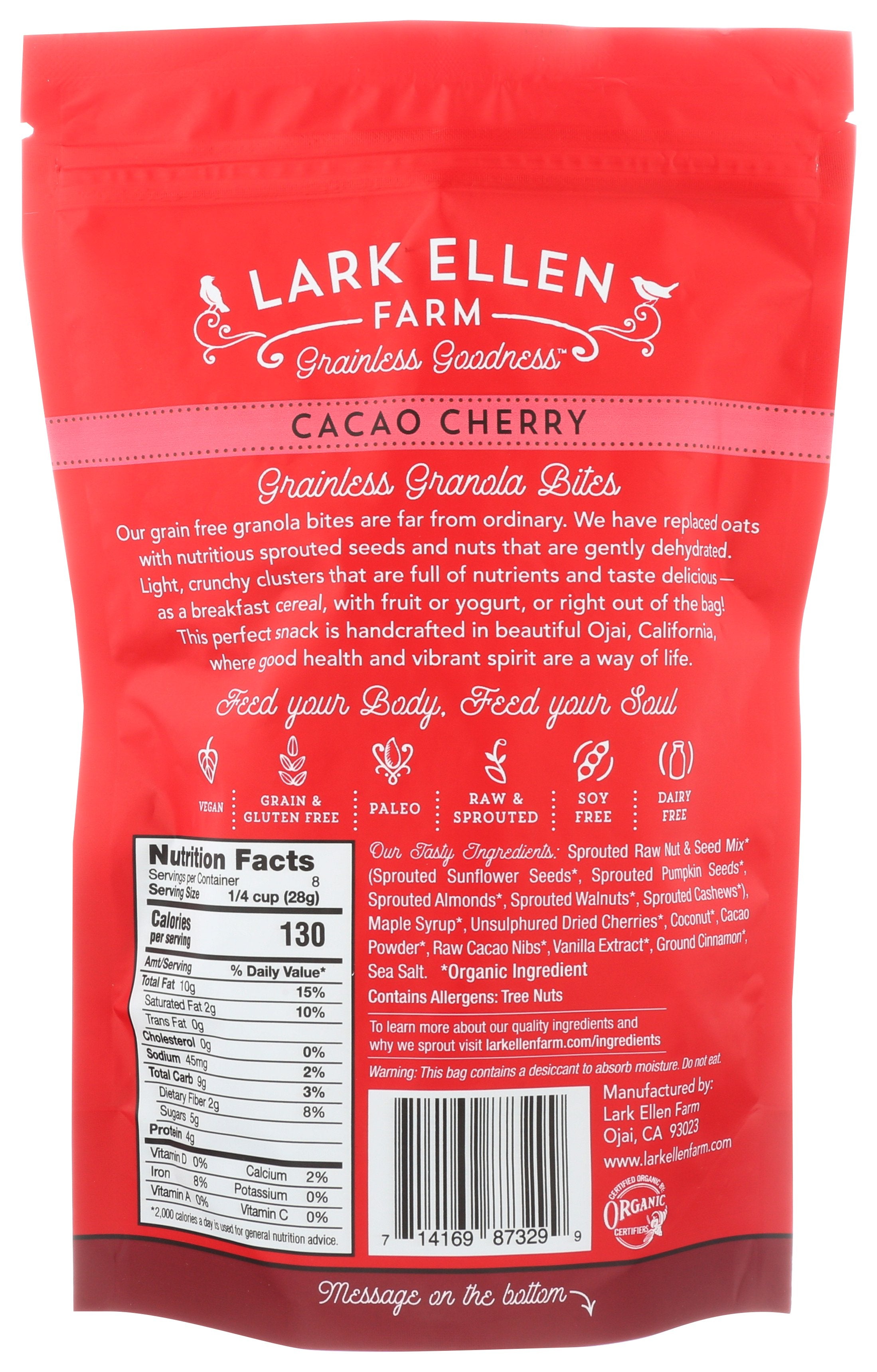 LARK ELLEN FARM GRANOLA BITES CACAO CHERY - Case of 6