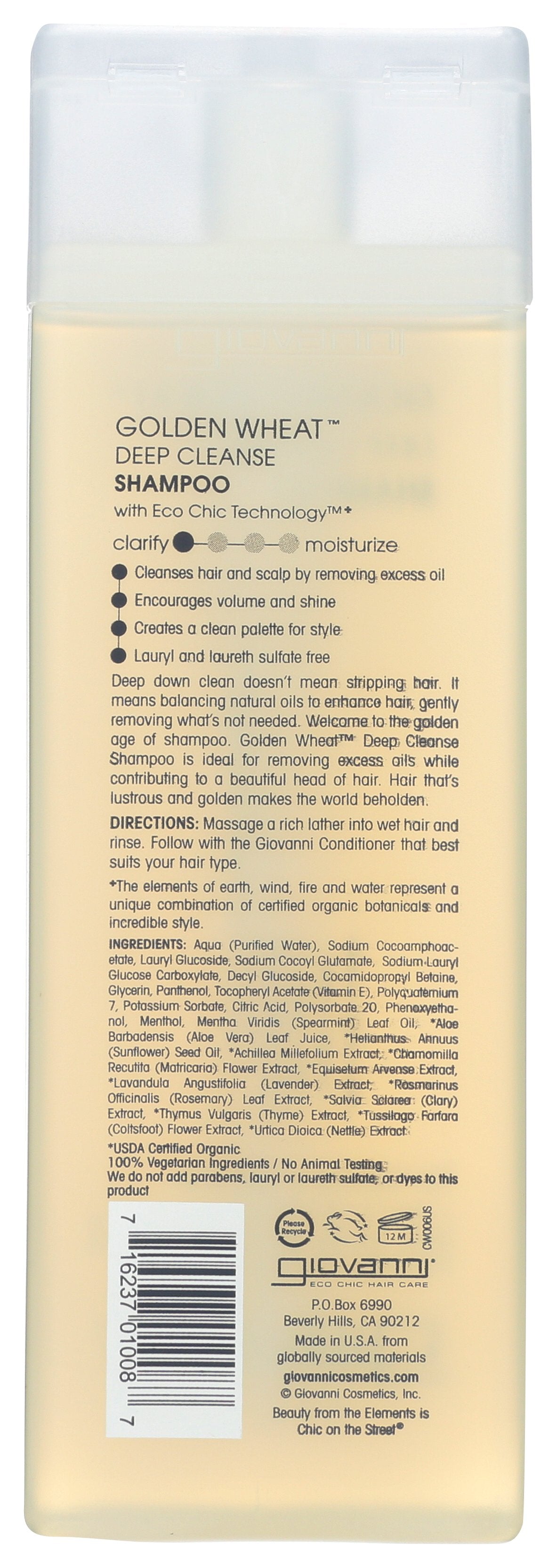 GIOVANNI COSMETICS SHAMPOO GOLDEN WHEAT - Case of 3