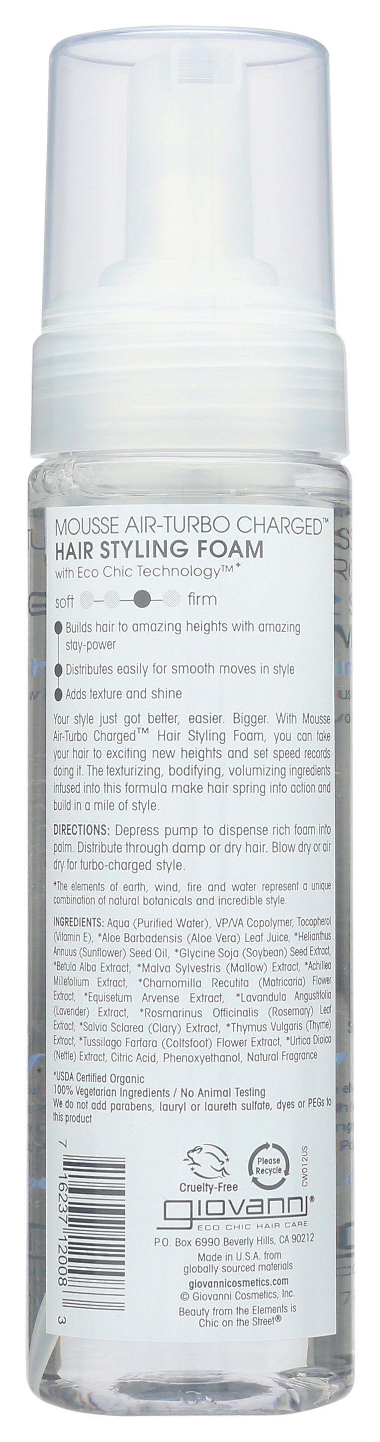 GIOVANNI COSMETICS MOUSSE NTRL STYLING - Case of 3