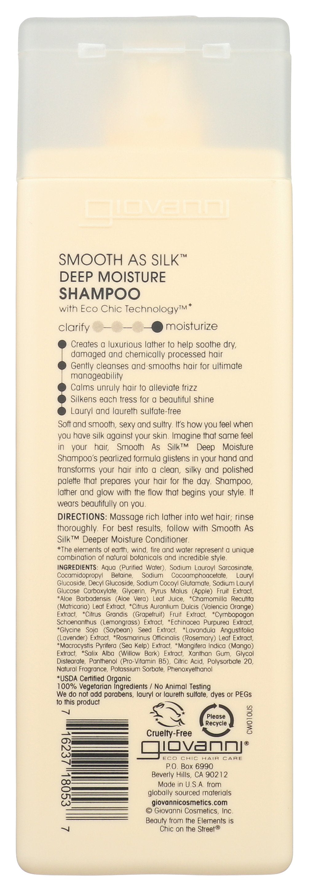 GIOVANNI COSMETICS SHAMPOO SMOOTH AS SILK - Case of 3