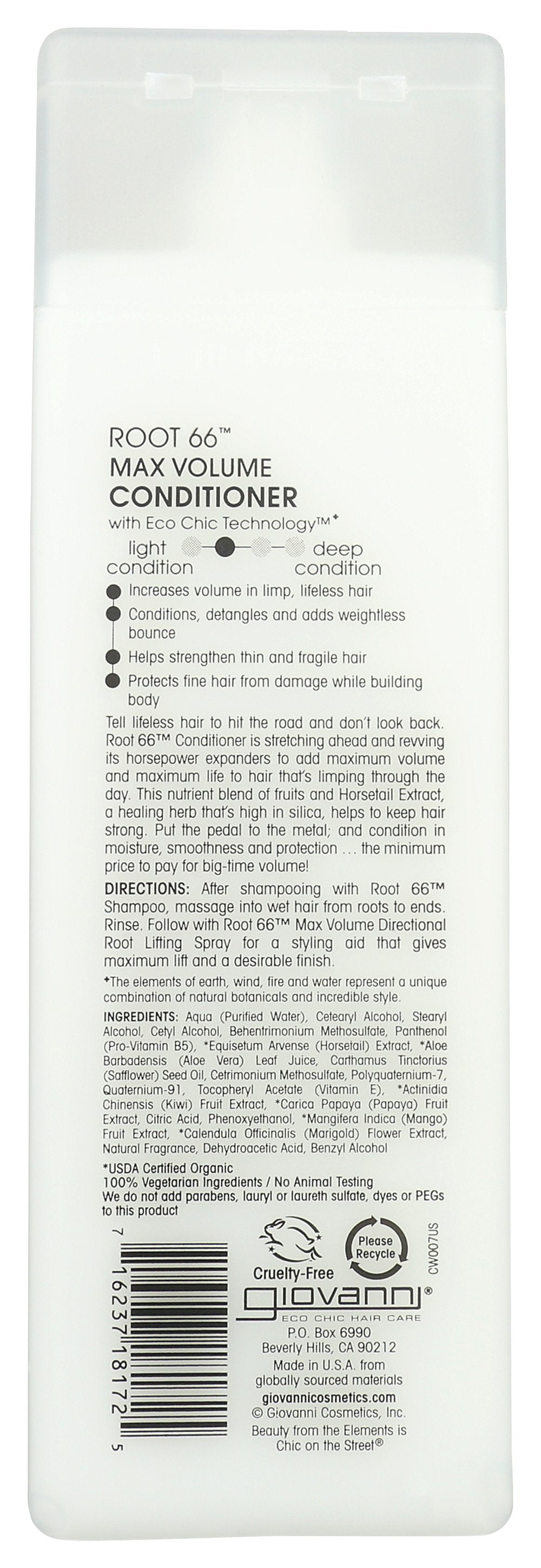 GIOVANNI COSMETICS CONDTNR ROOT 66 MX VOLUME - Case of 3