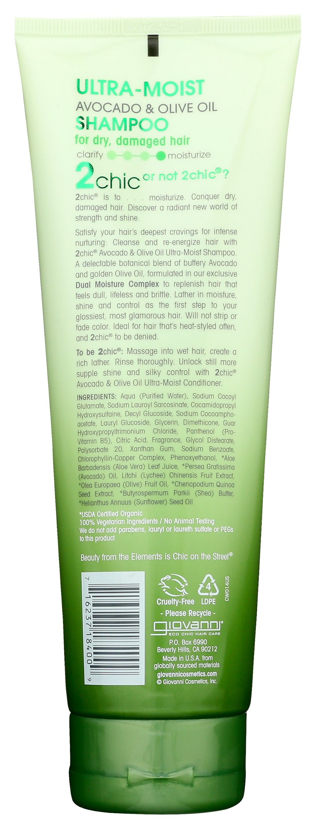 GIOVANNI COSMETICS 2CHIC SHAMPOO AVCDO & OLV - Case of 3