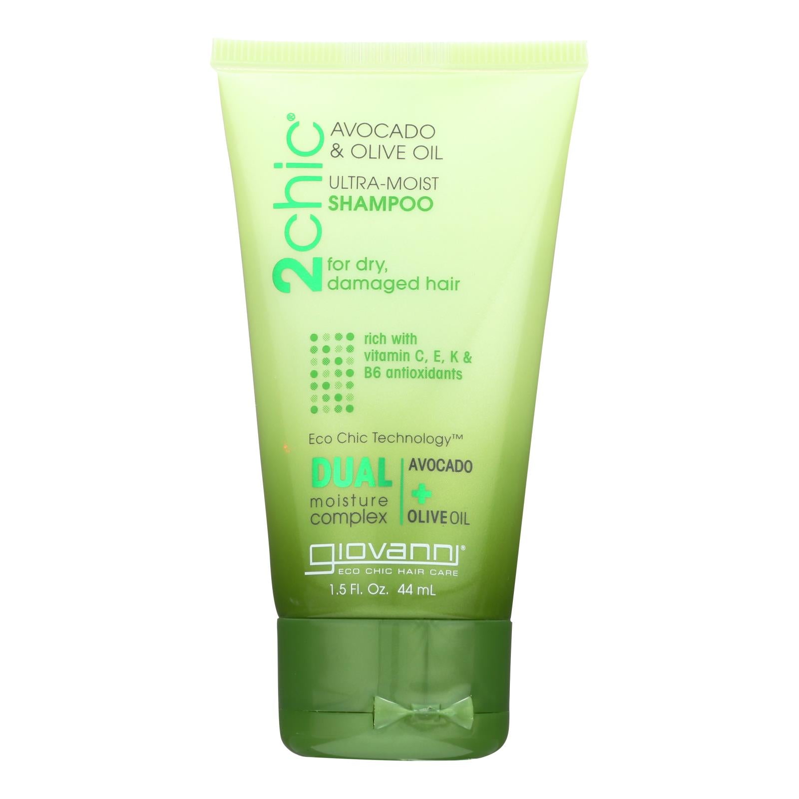 Giovanni Hair Care Products Shampoo - 2Chic Ultra-Moist Shampoo With Avocado and Olive Oil  - Case of 12 - 1.5 fl oz.