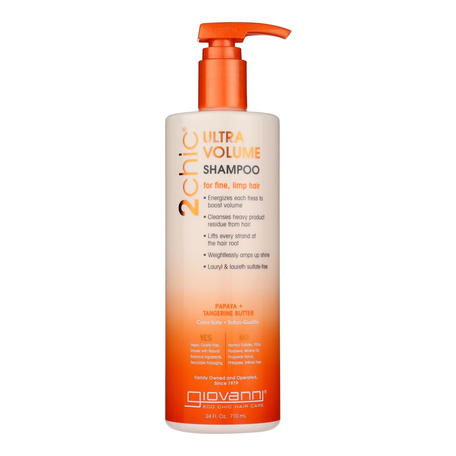 Giovanni Hair Care Products 2chic Shampoo - Ultra-volume Tangerine And Papaya Butter - 24 Fl Oz