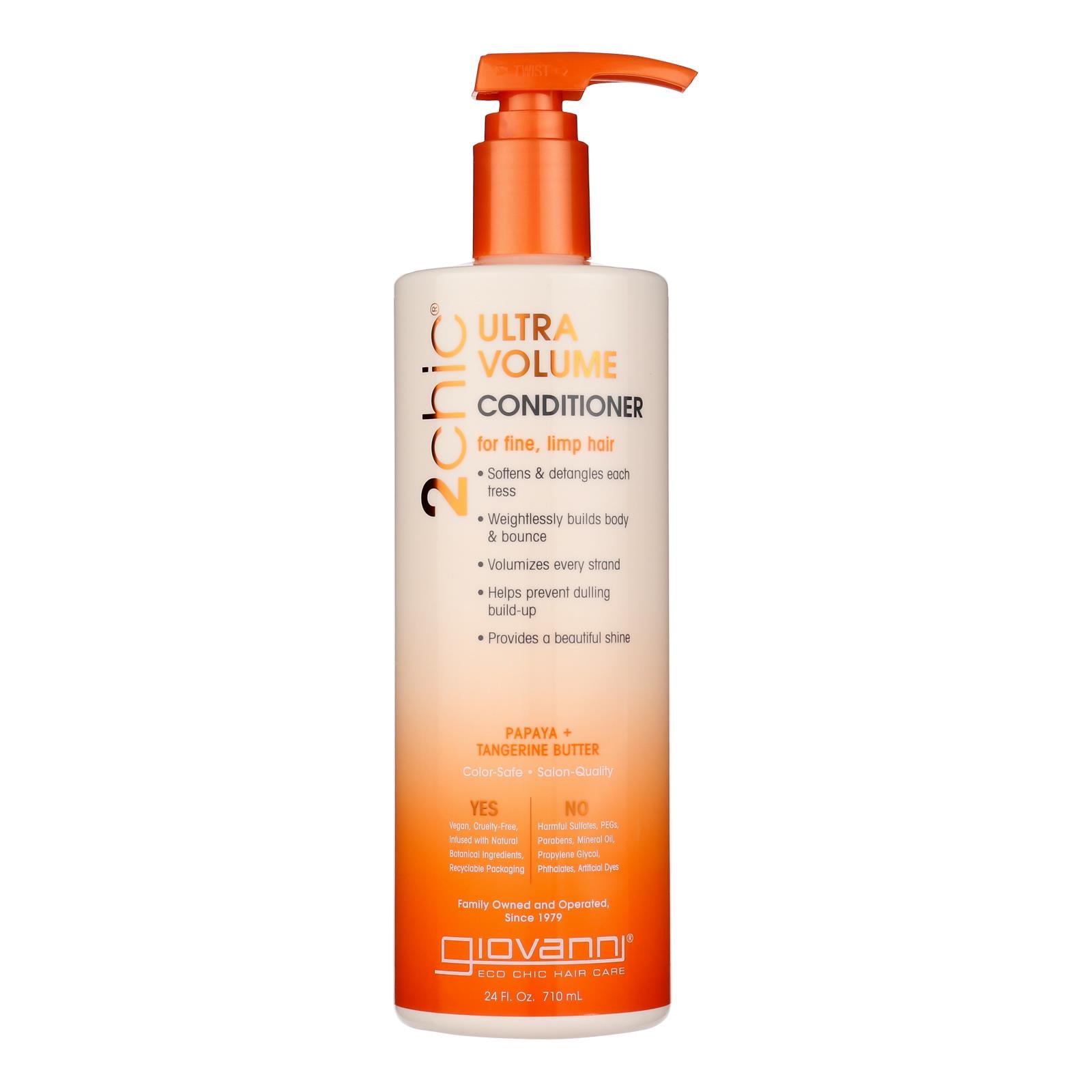 Giovanni Hair Care Products 2chic Conditioner - Ultra-volume Tangerine And Papaya Butter - 24 Fl Oz