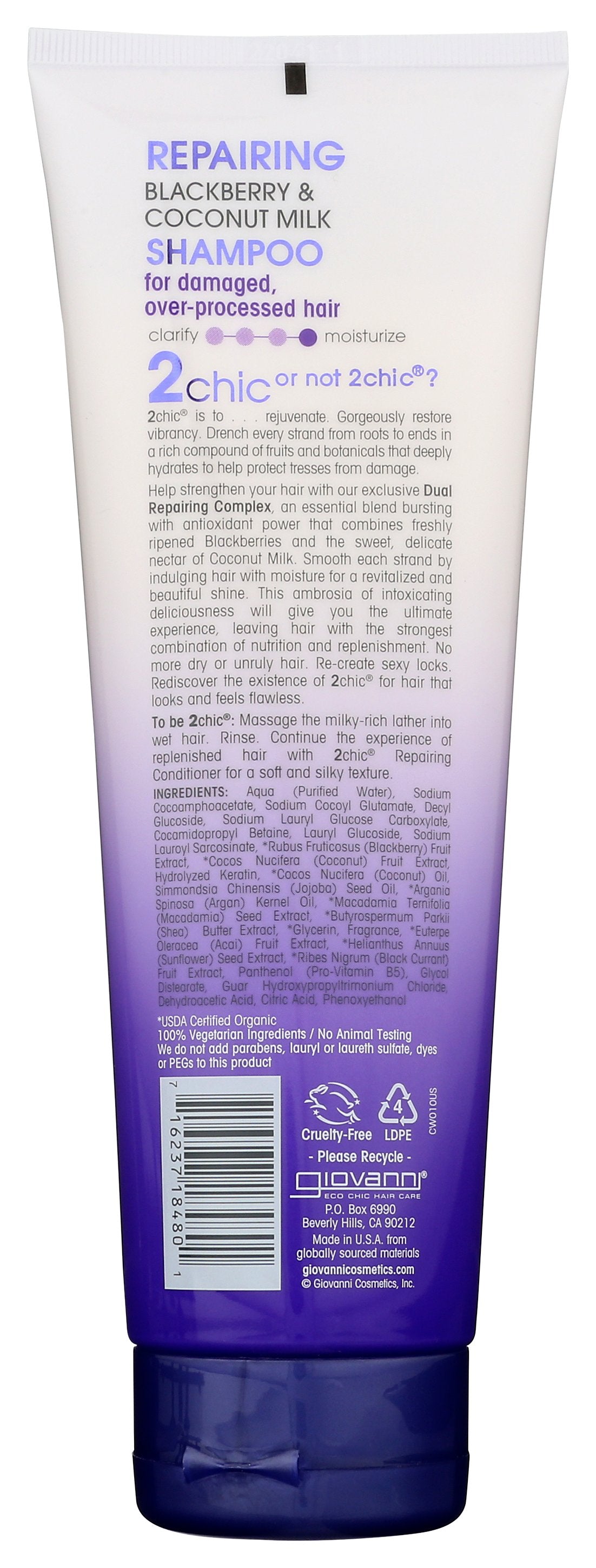 GIOVANNI COSMETICS SHAMPOO ULT REPAIR W BLCK - Case of 3