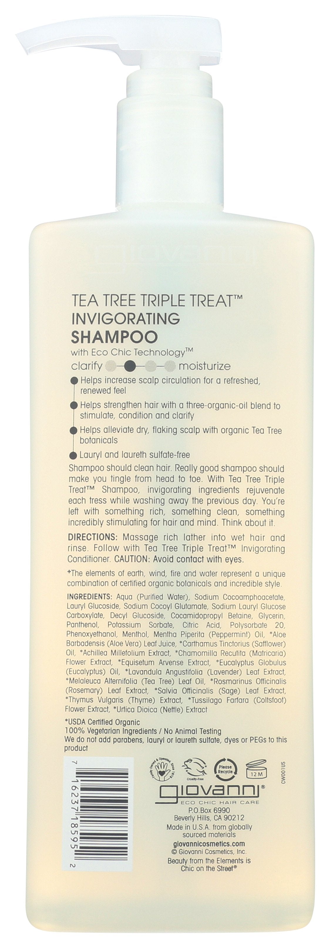 GIOVANNI COSMETICS SHAMPOO T TREE TRPL TREAT - Case of 3