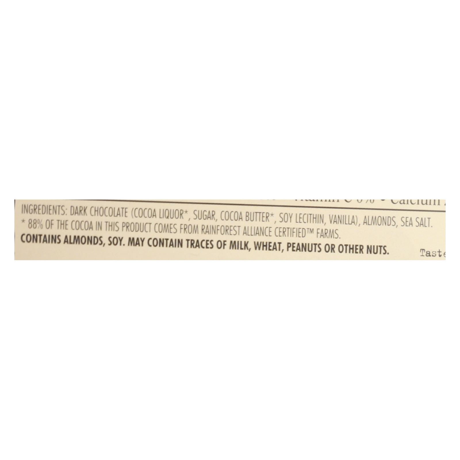 Chocolove Xoxox - Bar - Almond - Sea Salt - 70% Dark Chocolate - Case of 12 - 3.2 oz