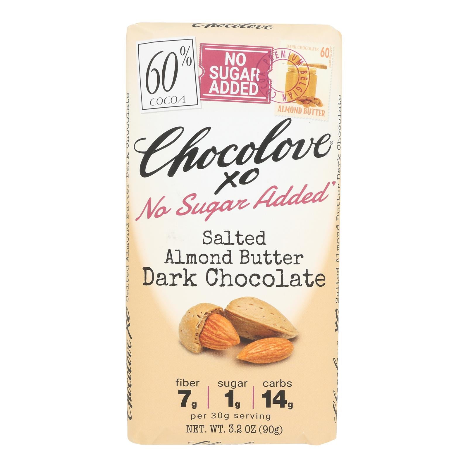 Chocolove - Bar Xo Salt Almond Butter Dkchoc - Case of 10-3.2 OZ