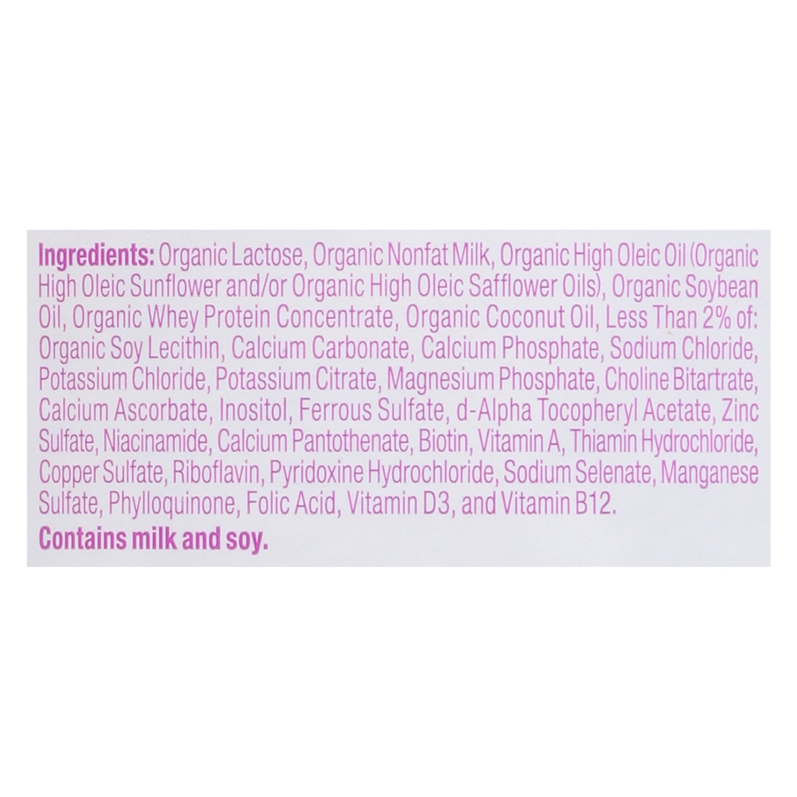 Baby's Only Organic - Infant Formula Organic 2 Premium Dairy - Case of 6-21 Ounces