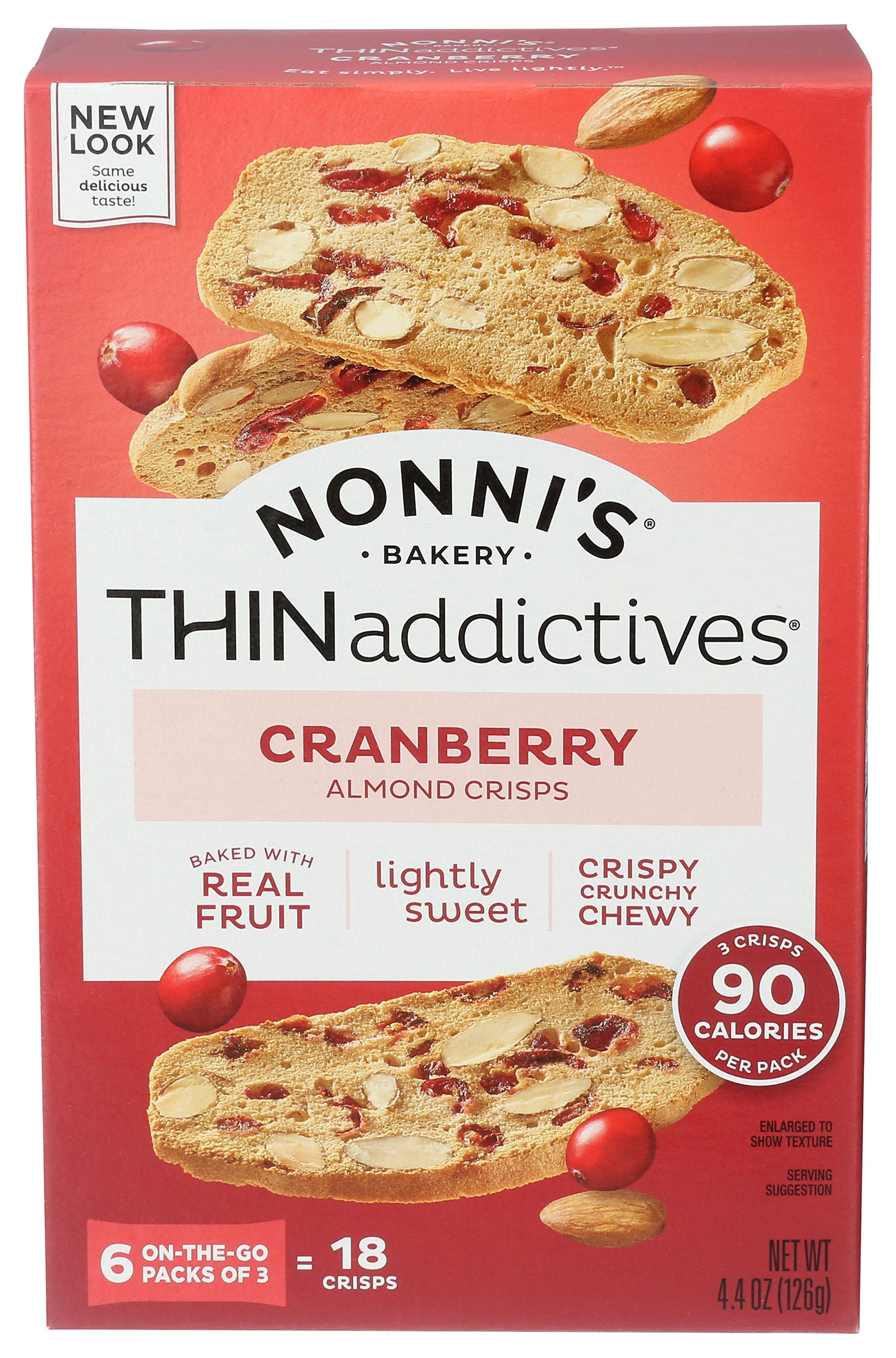 NONNIS THINS CRANBERRY ALMOND - Case of 6