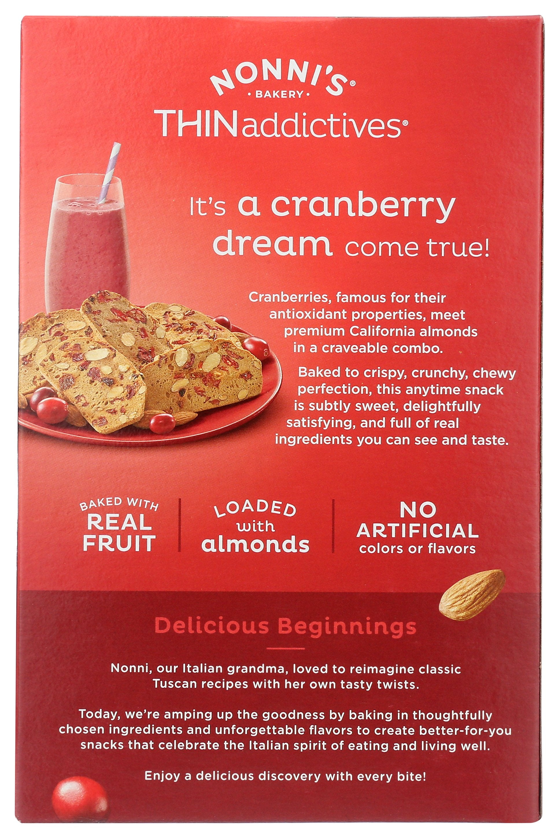 NONNIS THINS CRANBERRY ALMOND - Case of 6