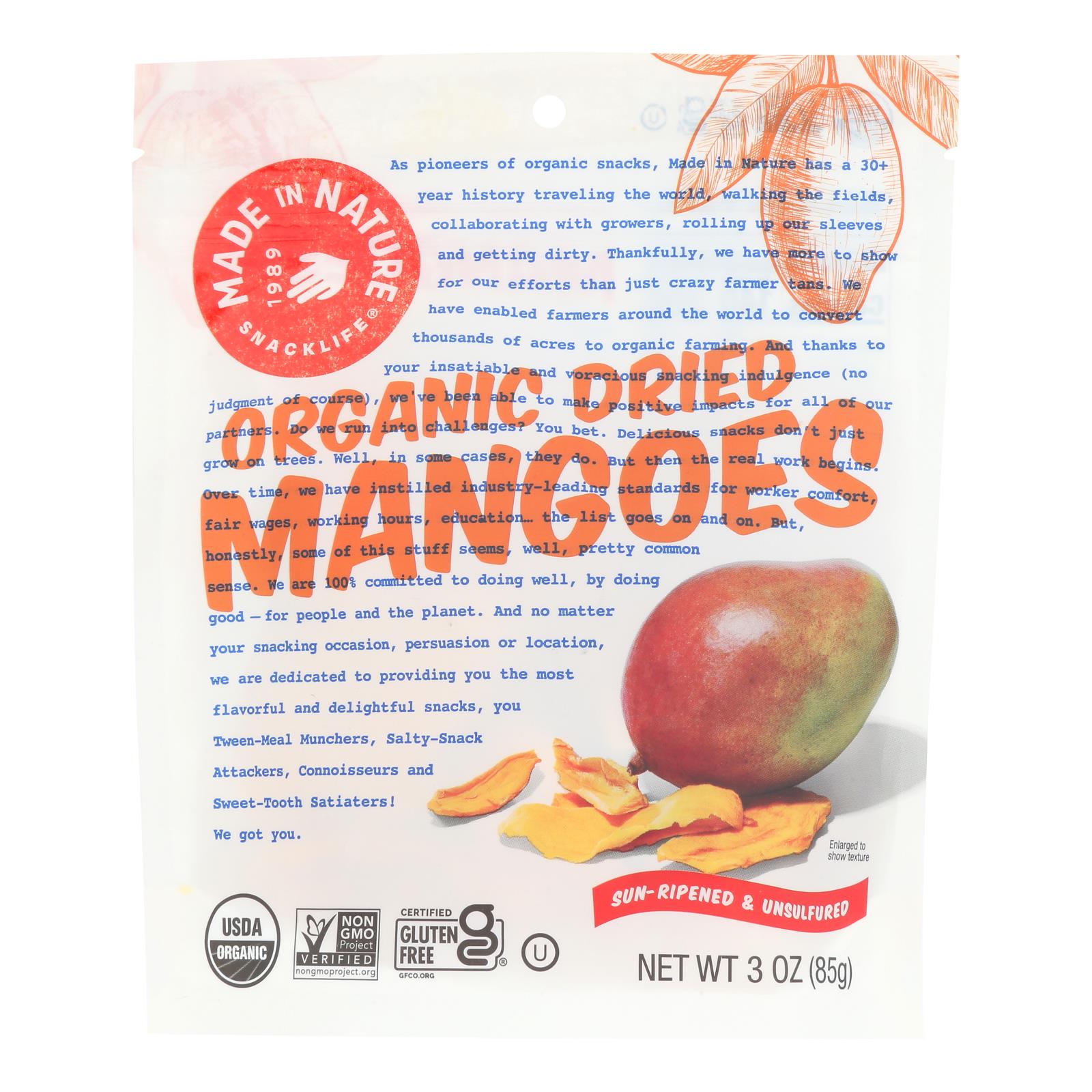 Made In Nature Mangoes Dried Fruit  - Case Of 6 - 3 Oz