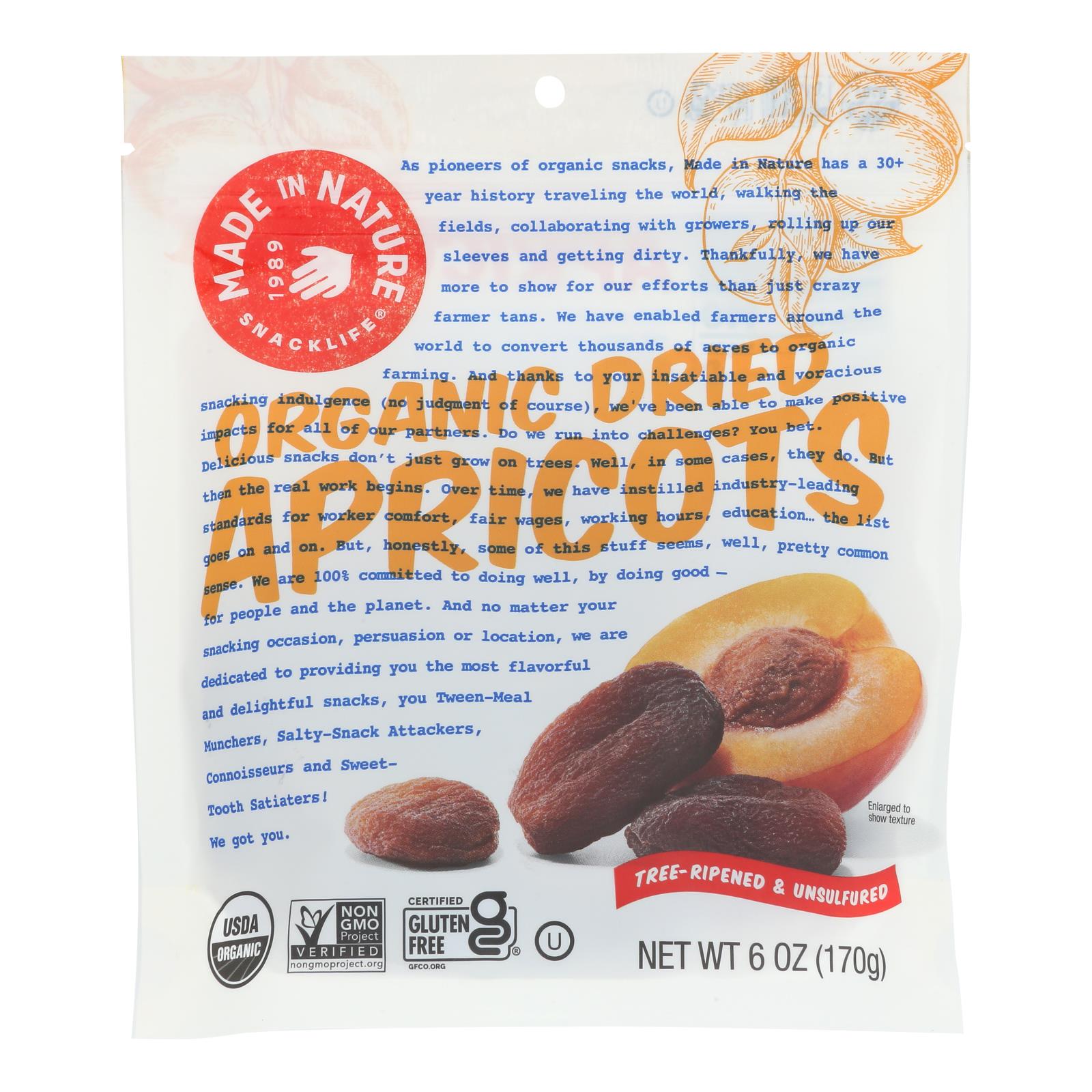 Made In Nature Apricots Organic Dried Fruit  - Case Of 6 - 6 Oz