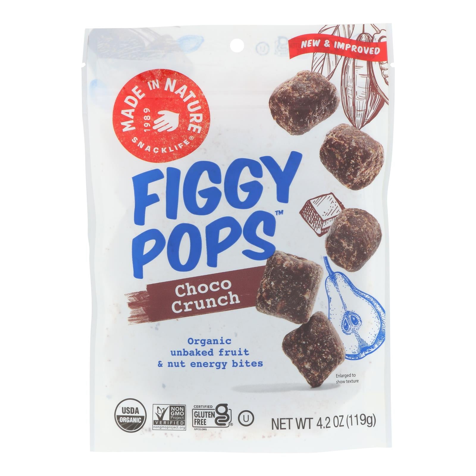 Made In Nature Figgy Pops - Choco Crunch - Case Of 6 - 4.2 Oz