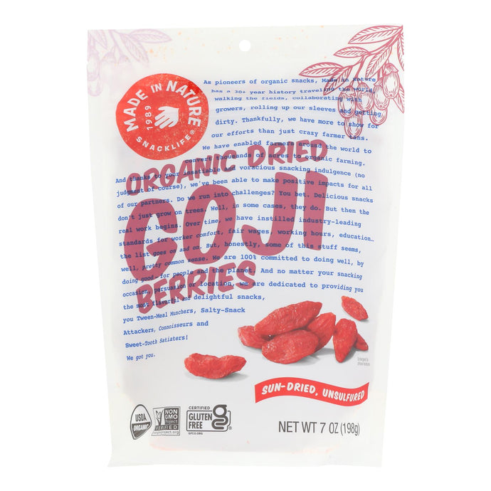 Made In Nature - Goji Berries Dried - Case Of 6-7 Oz