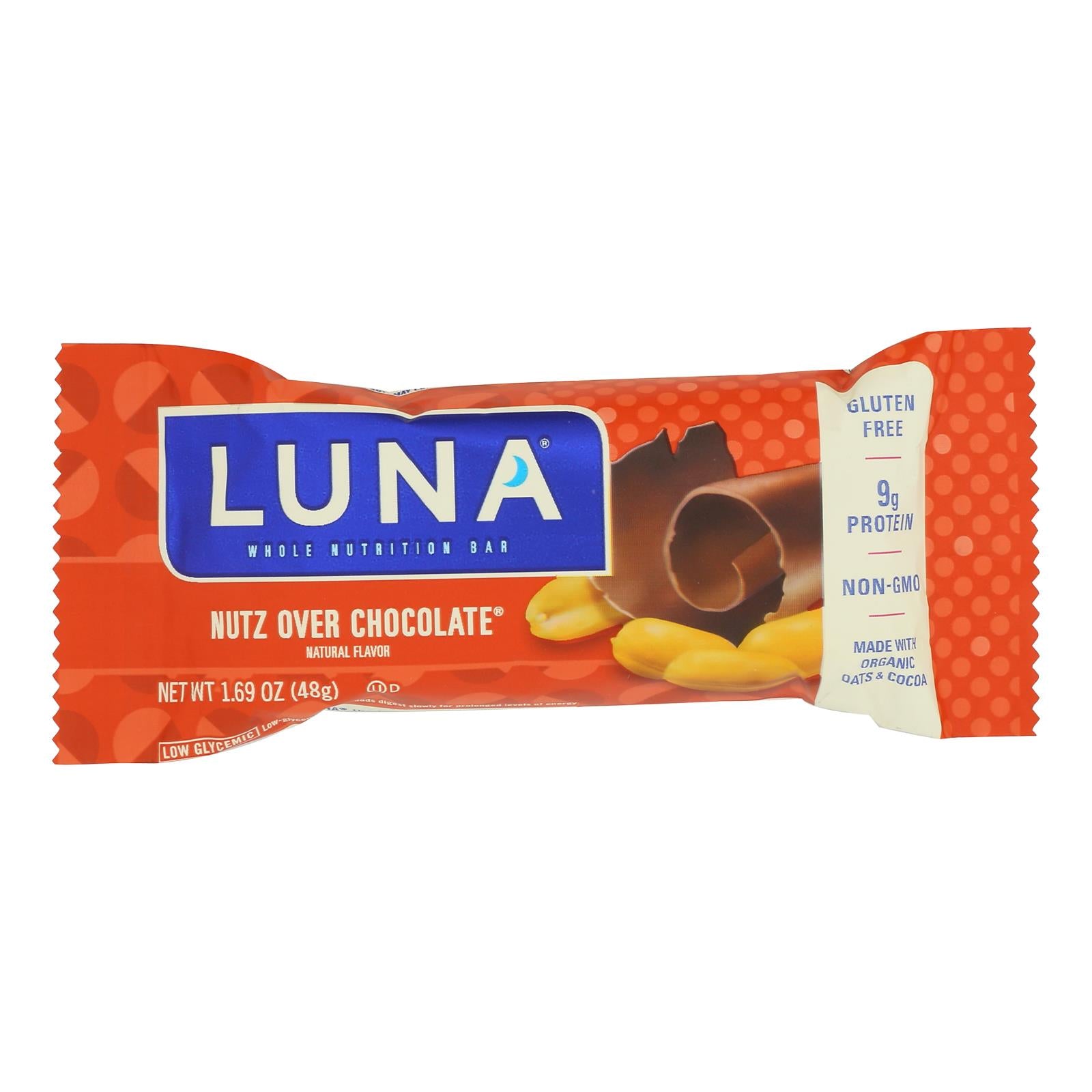 Clif Bar Luna Bar - Organic Nuts Over Chocolate - Case of 15 - 1.69 oz