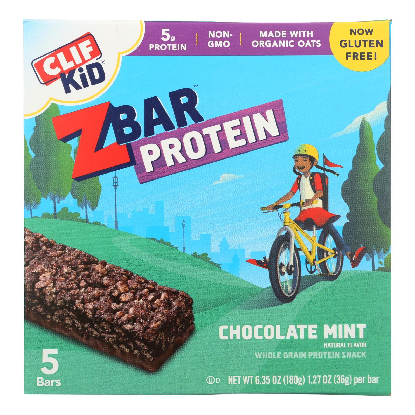 Clif Kid Zbar Organic Kid Zbar Protein - Chocolate Mint - Case of 6 - 1.27 oz.