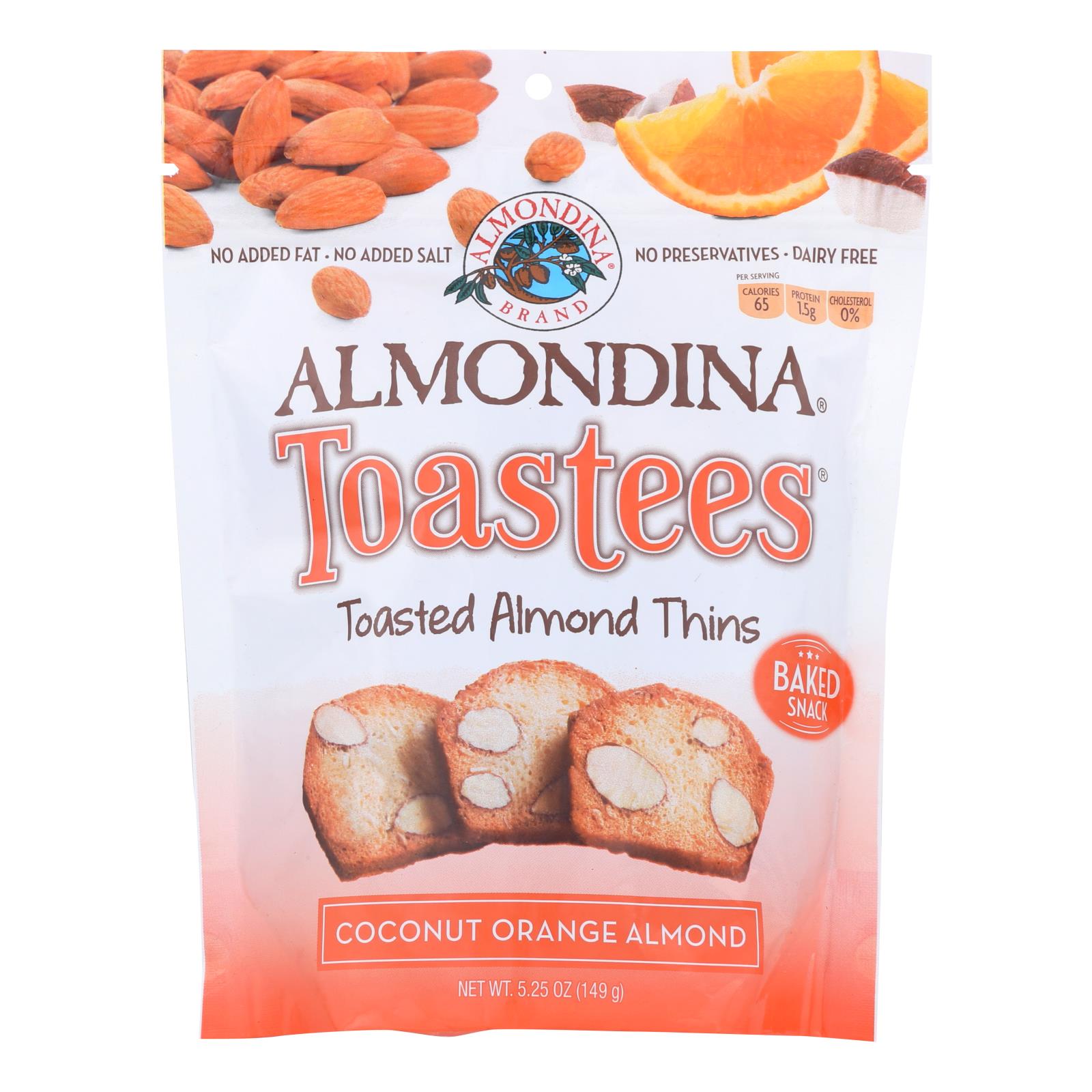 Almondina - Toasted Almond Thins - Coconut Orange Almond - Case Of 12 - 5.25 Oz.