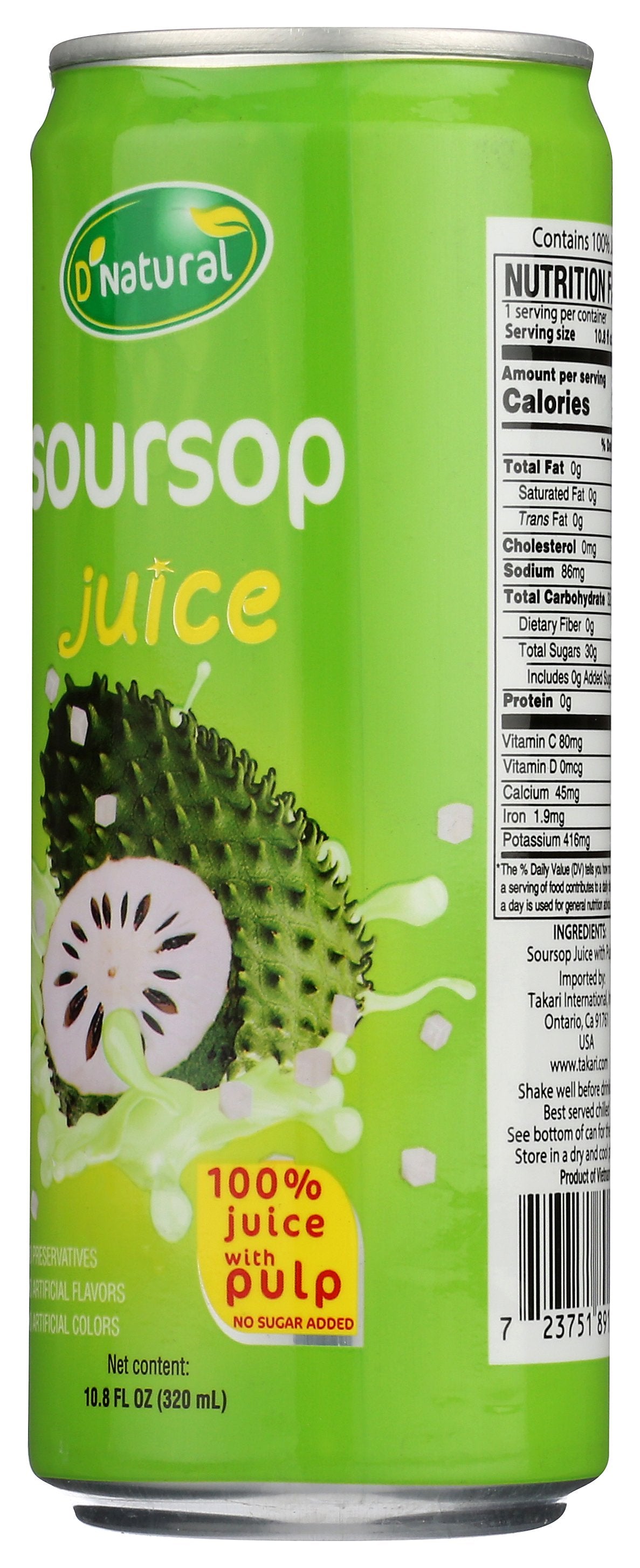 DNATURAL JUICE SOURSOP - Case of 12