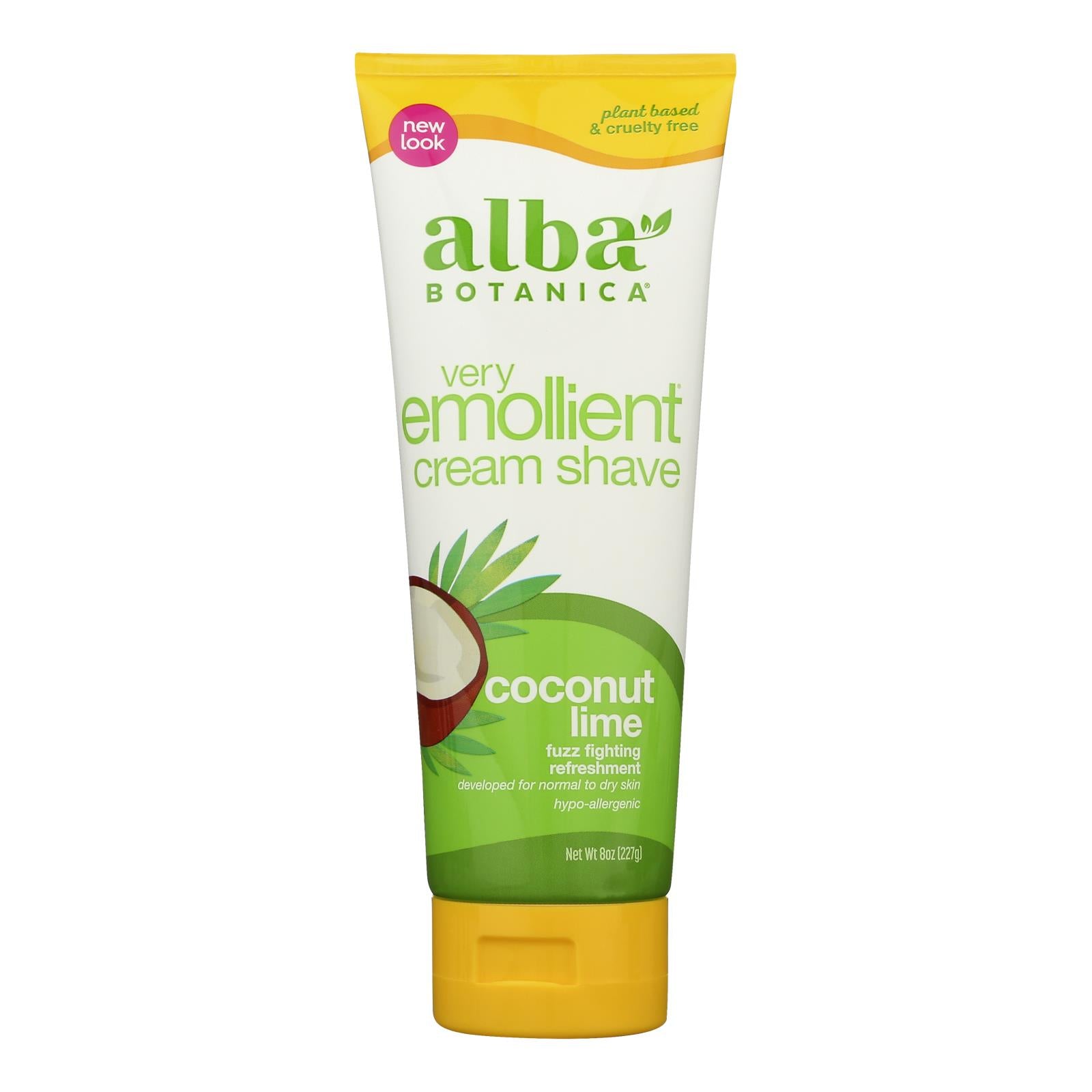 Alba Botanica - Moisturizing Cream Shave For Men And Women Coconut Lime - 8 Fl Oz