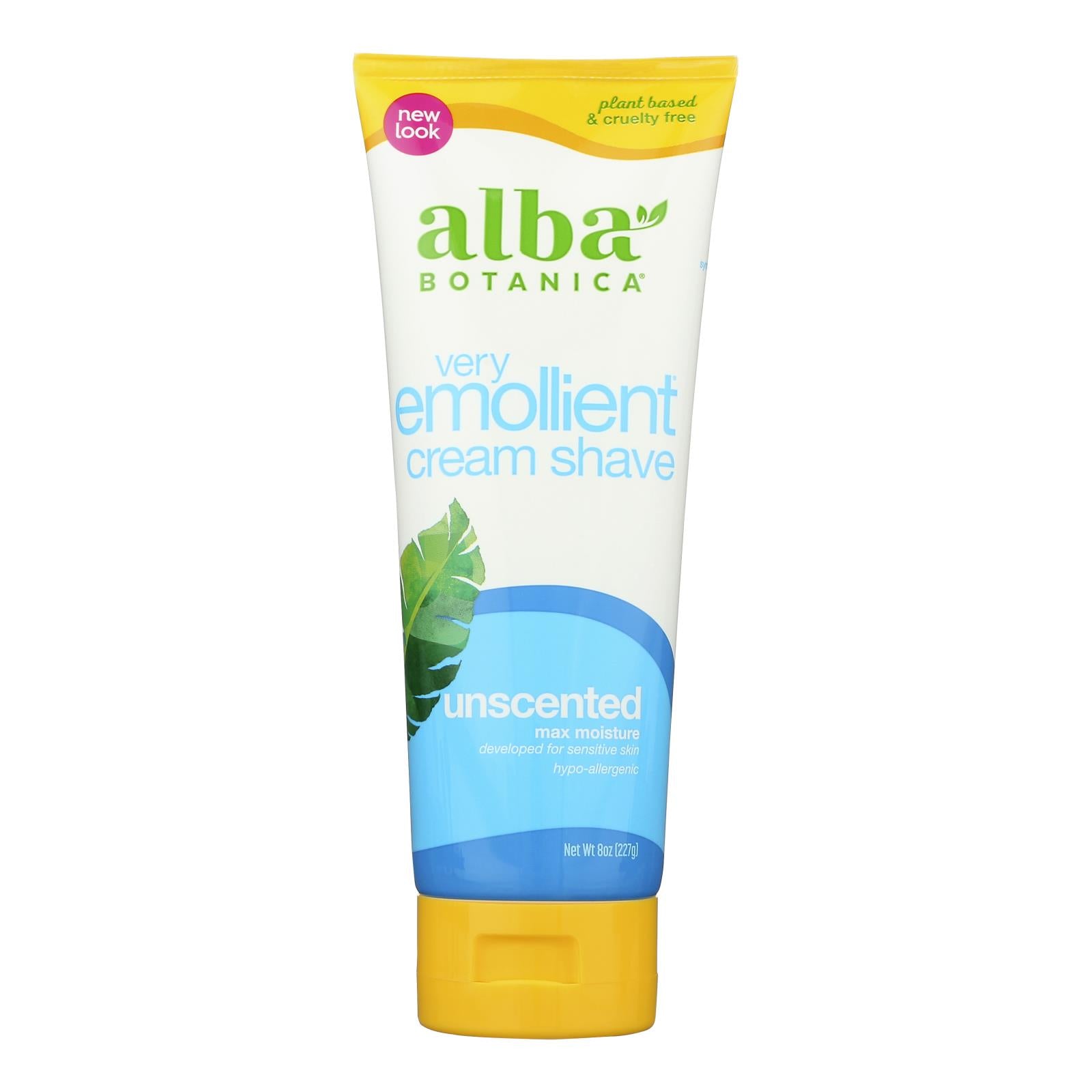 Alba Botanica - Very Emollient Natural Moisturizing Cream Shave Unscented - 8 Fl Oz