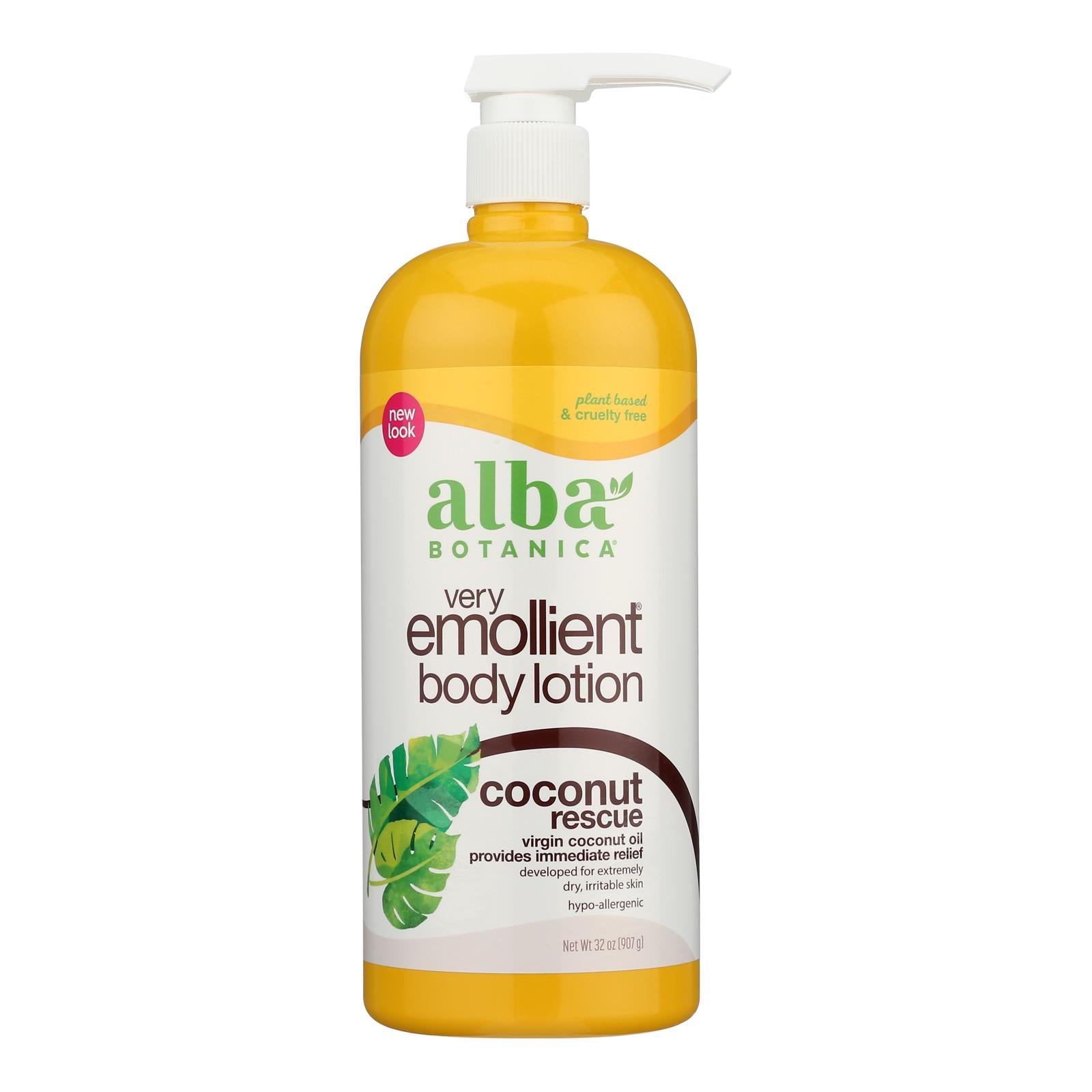 Alba Botanica - Body Lotion - Very Emollient - Coconut Rescue - 32 Oz