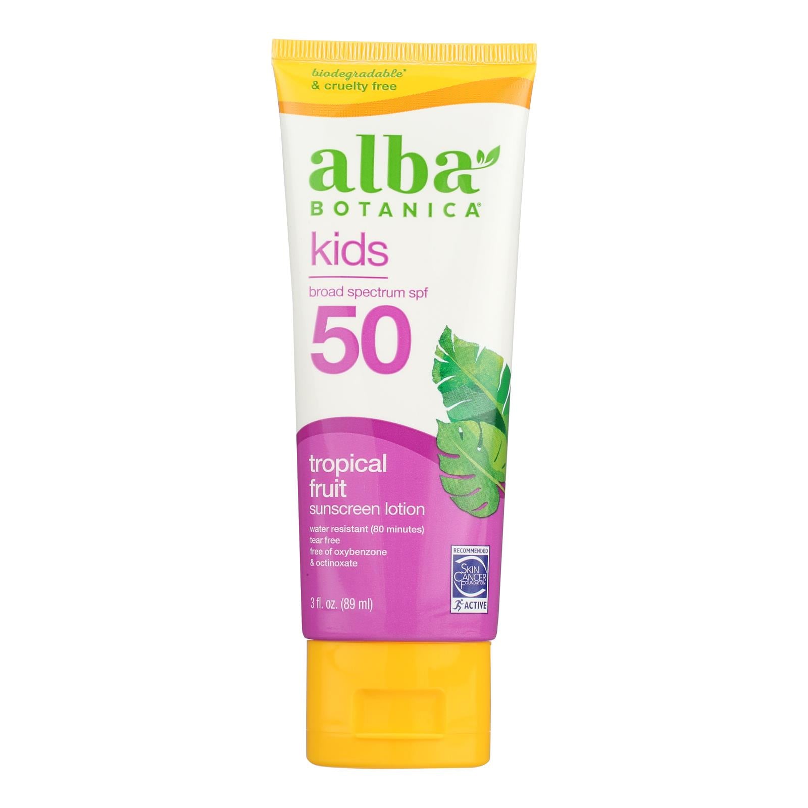 Alba Botanica - Sunscreen Lotion Kids SPF 50 - 1 Each-3 Fluid Ounces