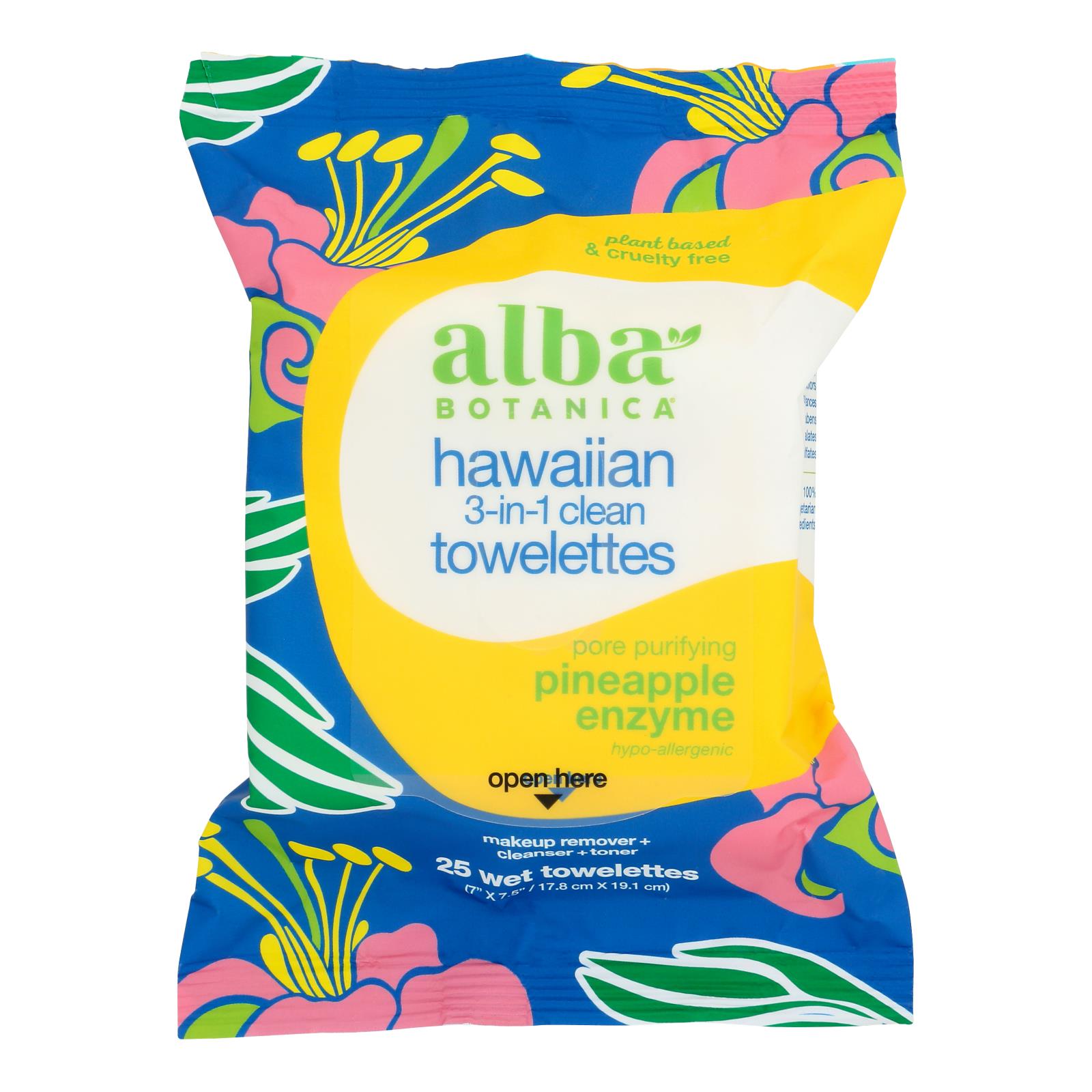 Alba Botanica - Hawaiian Towelettes 3in1 - 1 Each 1-25 Ct