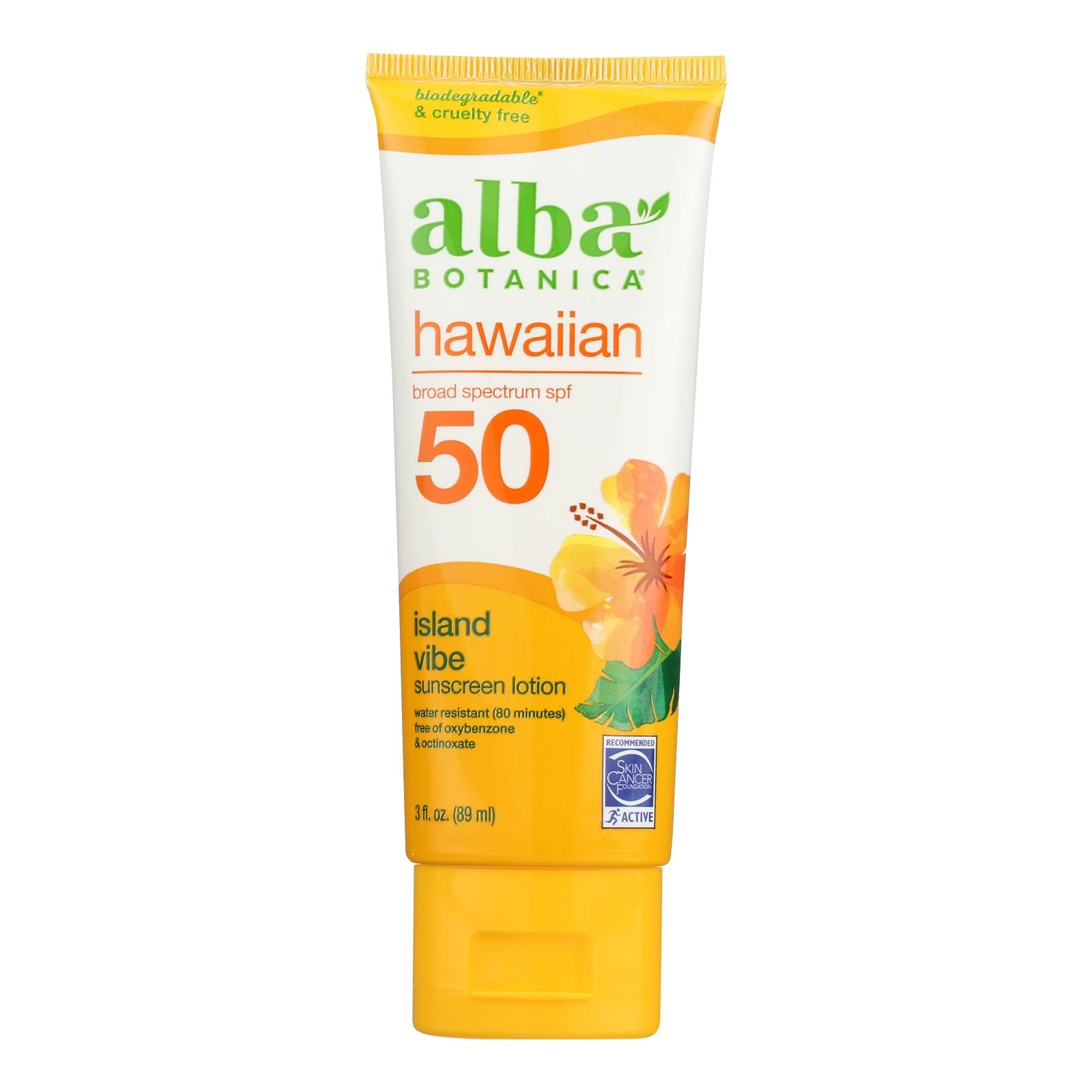 Alba Botanica - Sunscreen Lotion Island Vibes SPF50 - 1 Each-3 Fluid Ounces