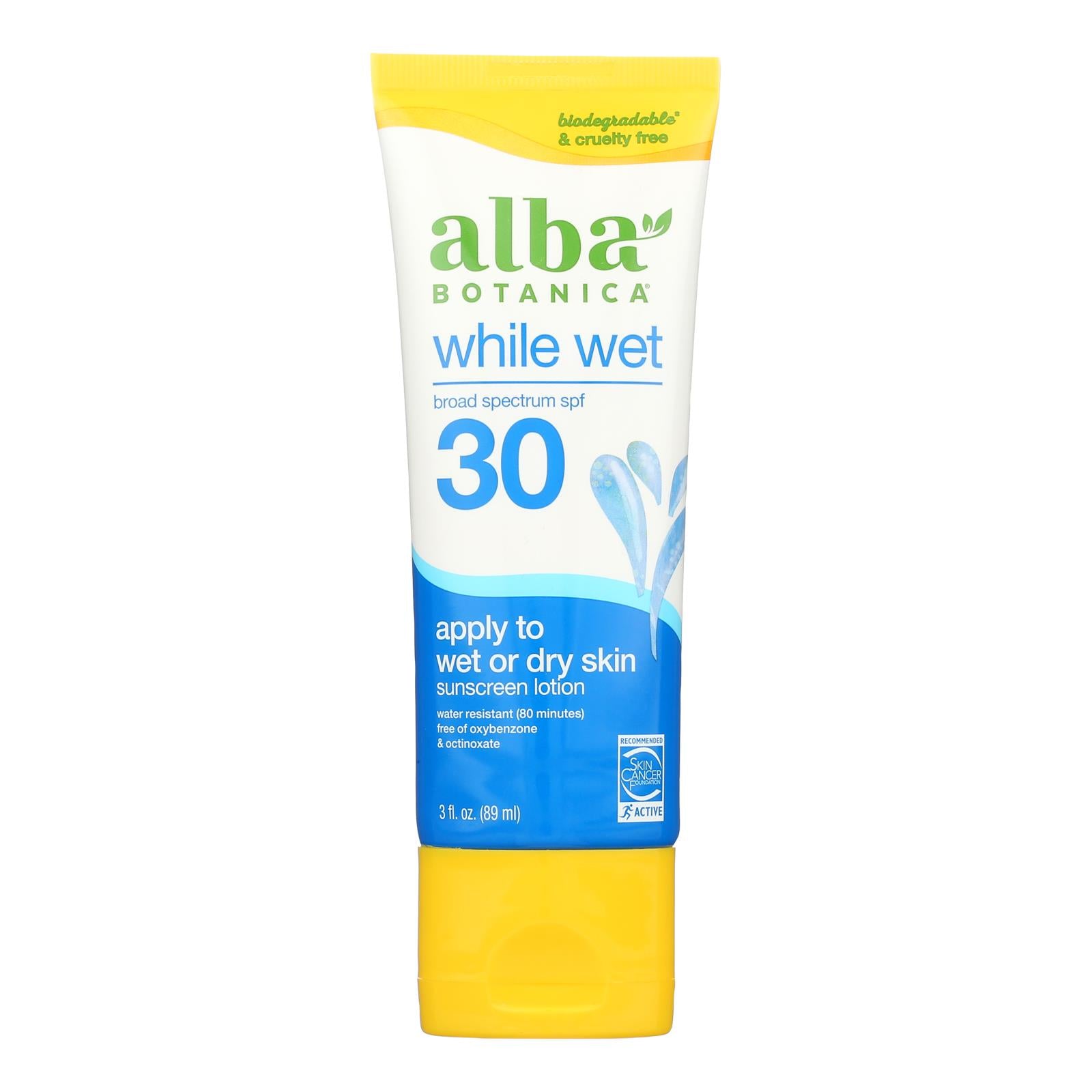 Alba Botanica - Sunscreen Lotion Whole Wet SPF30 - 1 Each-3 Fluid Ounces