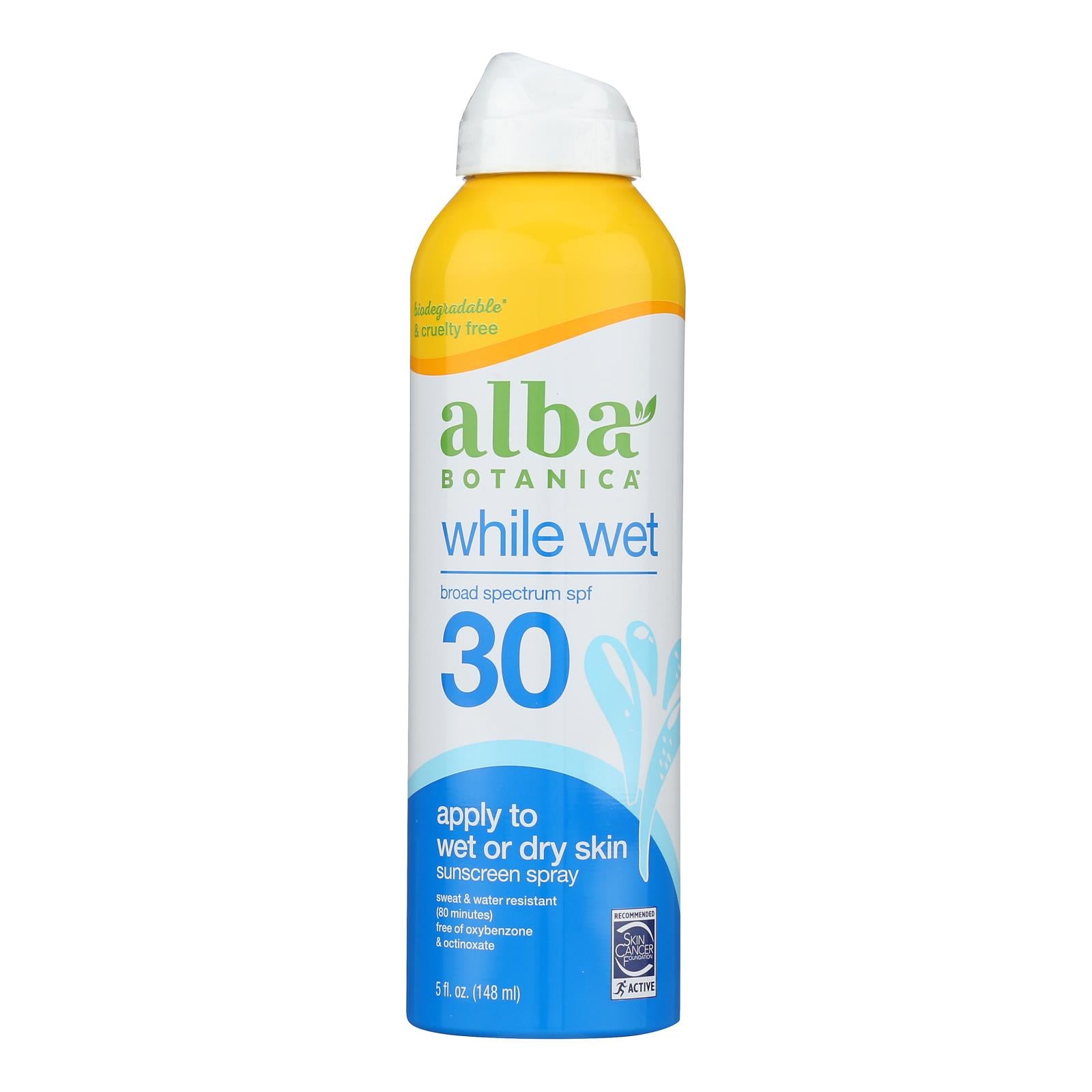 Alba Botanica - Sunscreen Spray Whole Wet SPF30 - 1 Each-5 Fluid Ounces