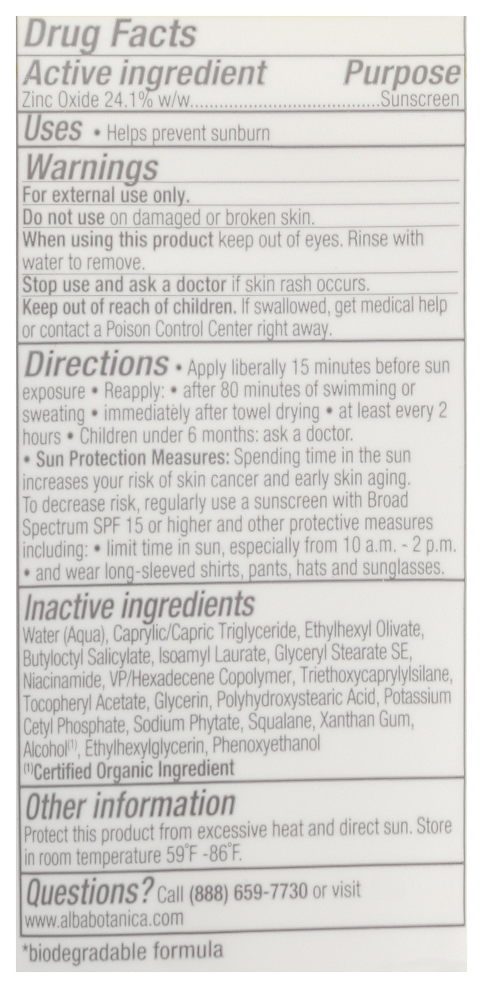 ALBA BOTANICA SUNSCREEN FACE LTN SPF50