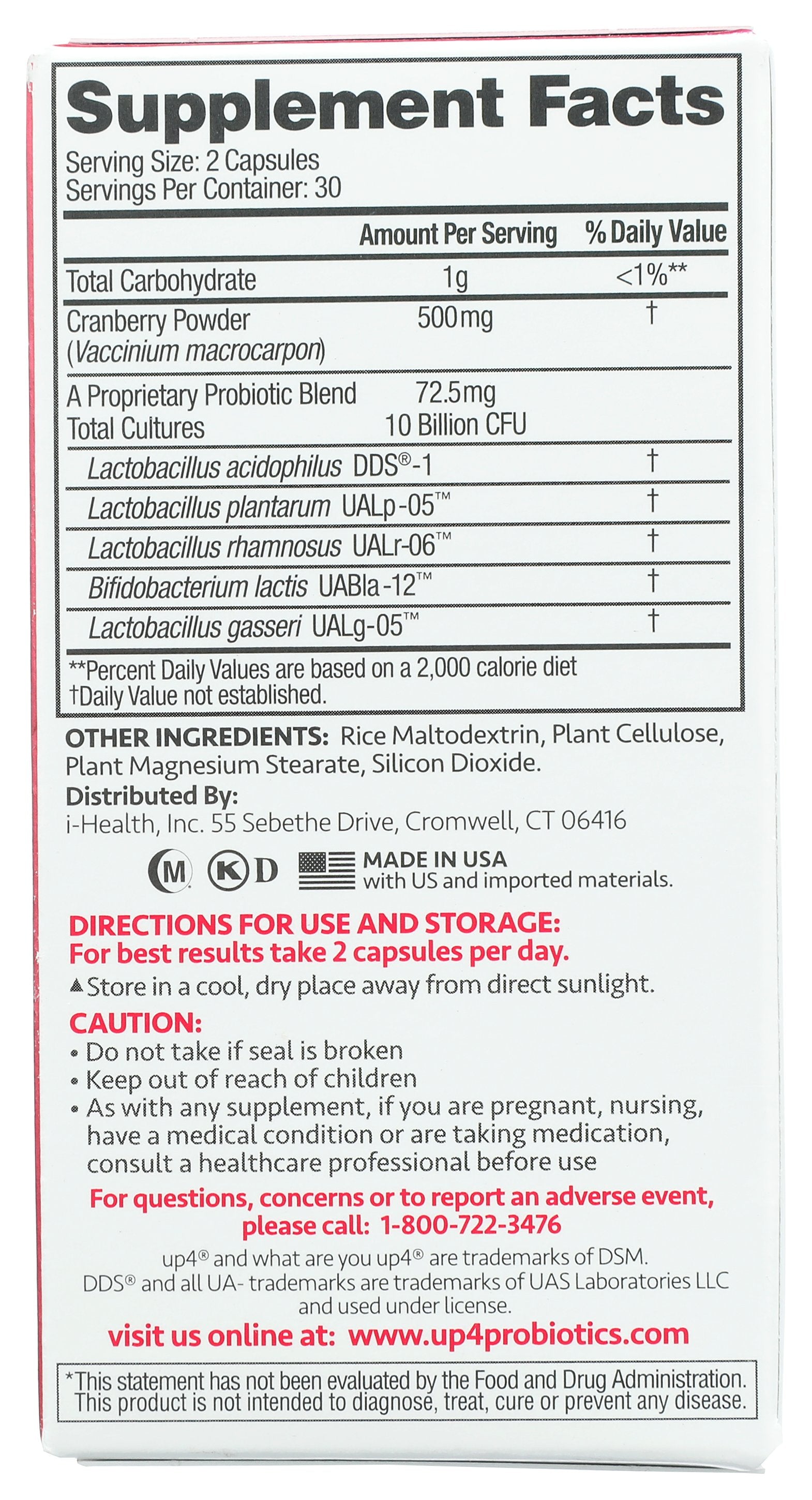 UP4 PROBIOTIC WMN 10BLLN CFU