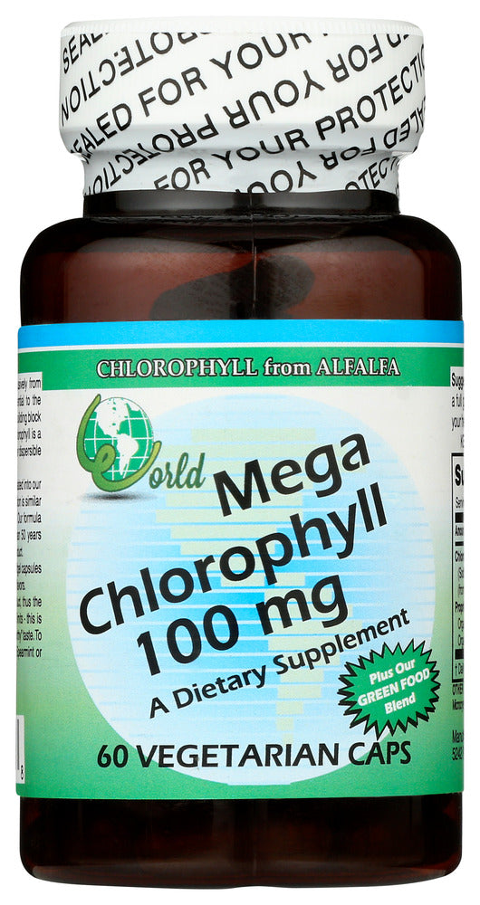 World Organic 100 mg Vegetarian Caps Mega Chlorophyll 60 ea - Case of 1
