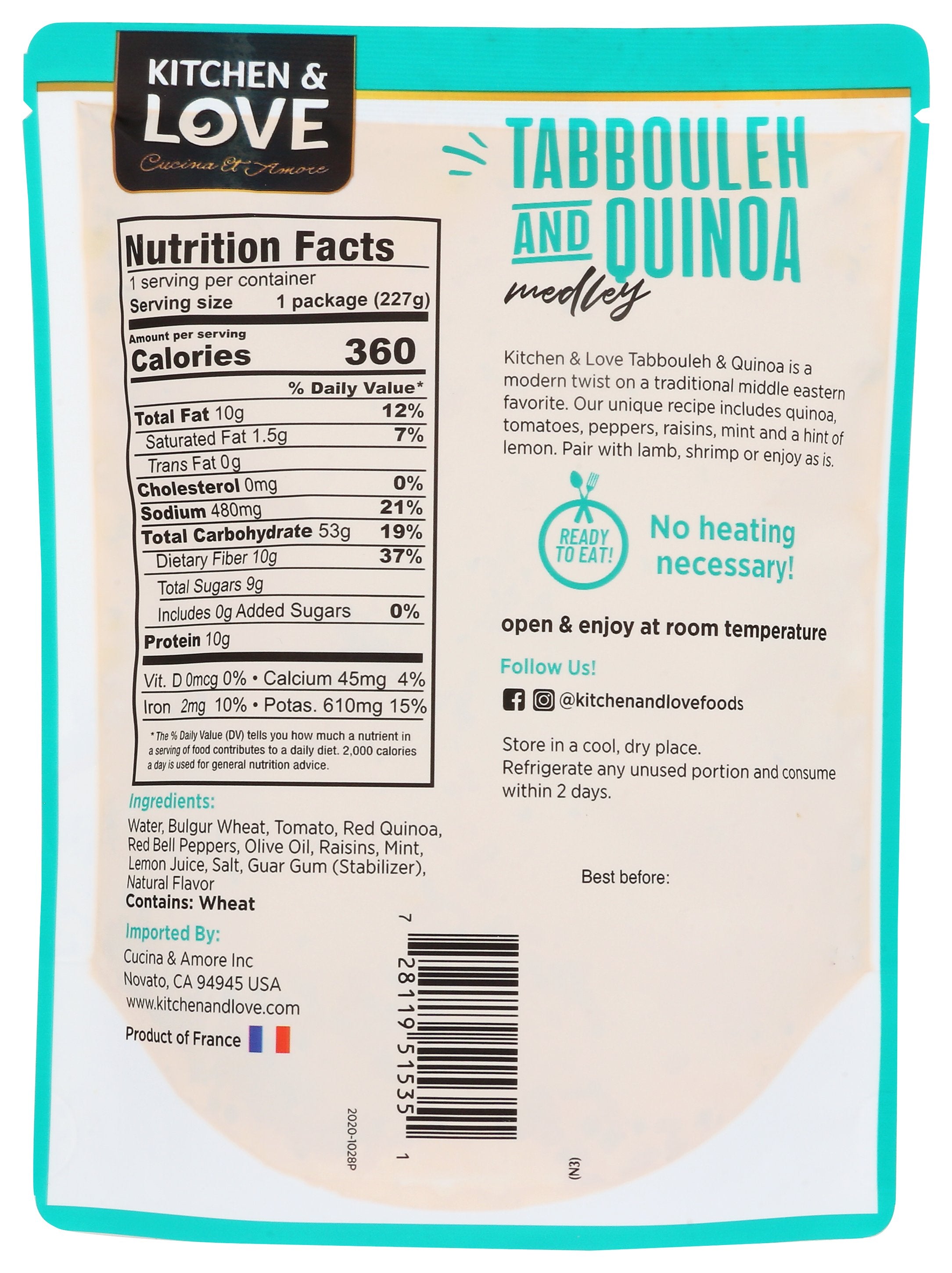 KITCHEN AND LOVE QUINOA AND TABBOULEH RTH - Case of 6