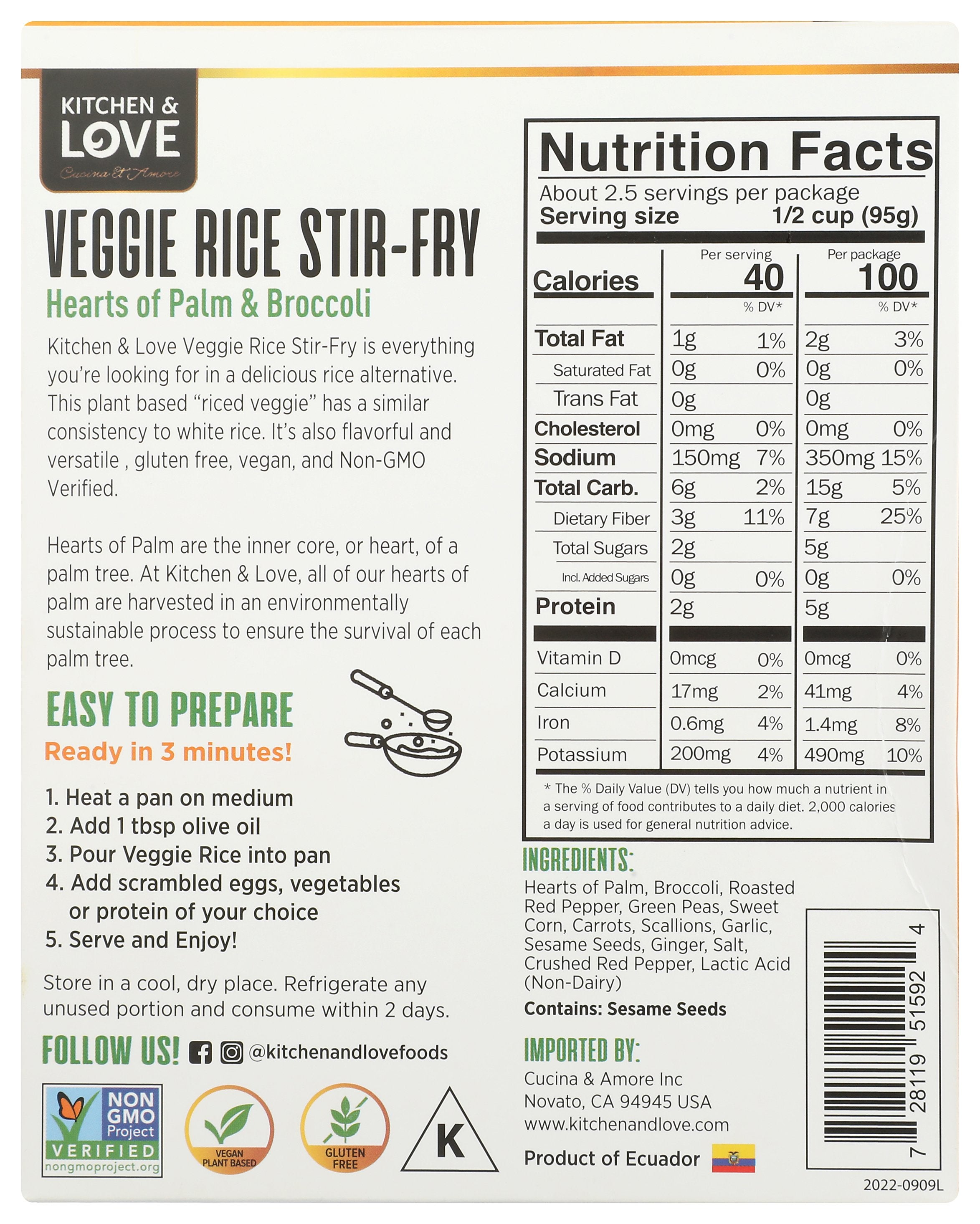 KITCHEN AND LOVE RICE VEGGIE HOP STIR FRY - Case of 6