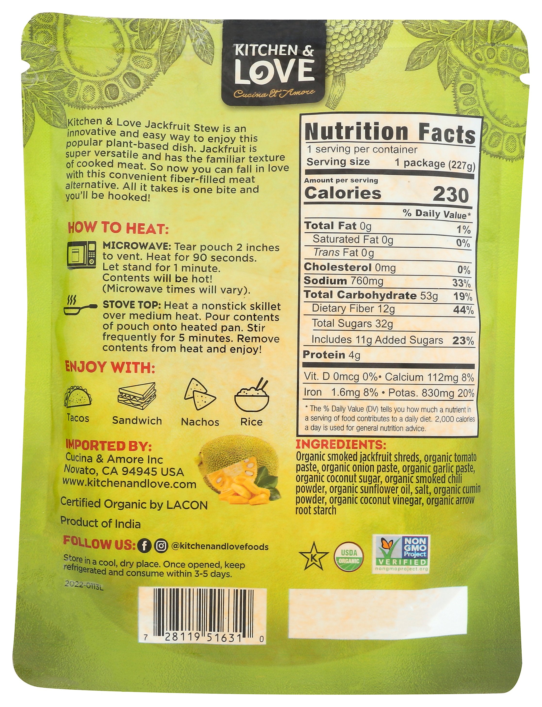 KITCHEN AND LOVE MEAL JACKFRT SWT BBQ PRK - Case of 6