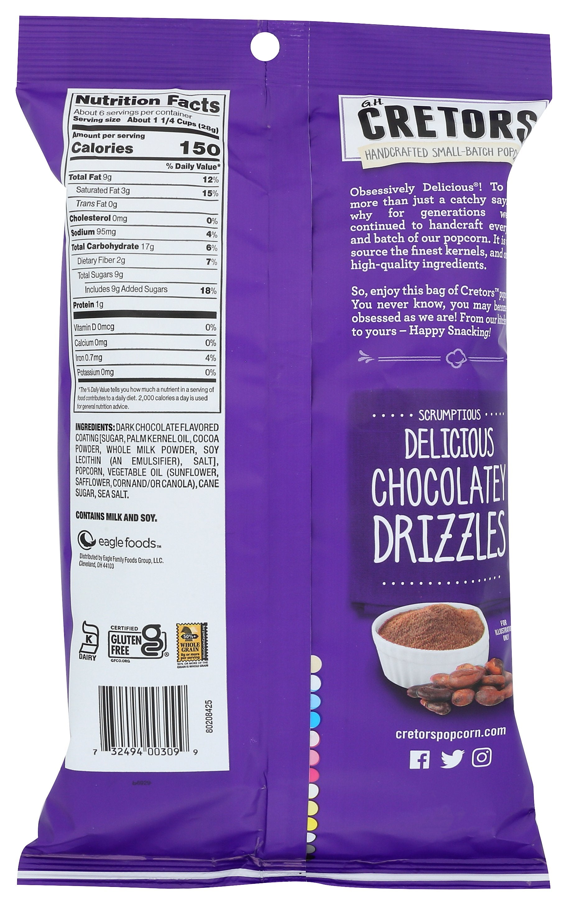 GH CRETORS POPCORN CHOCOLATELY DRZL - Case of 12