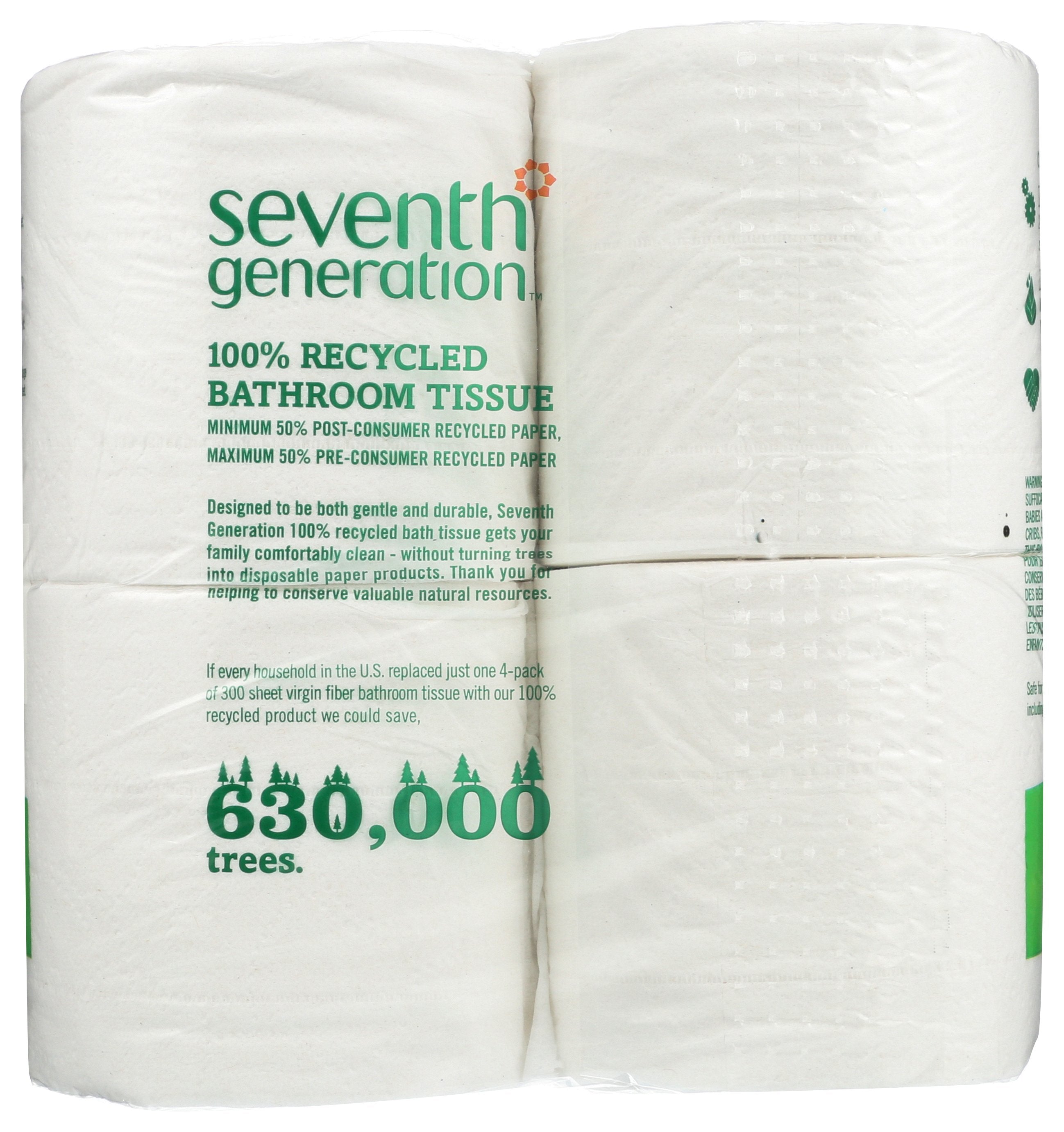 SEVENTH GENERATION TISSUE BATH 2PLY 4PK 300CT